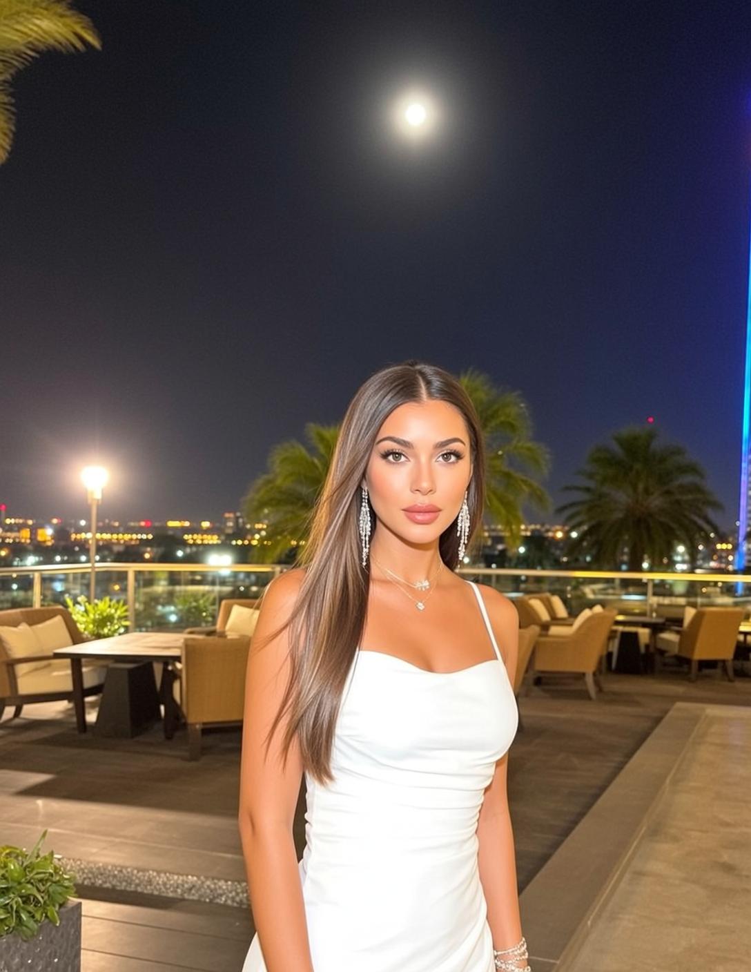 White Satin Slip Dress Portrait