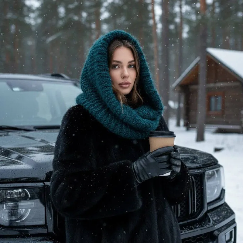 Turquoise Hood Coffee Cup Winter Car