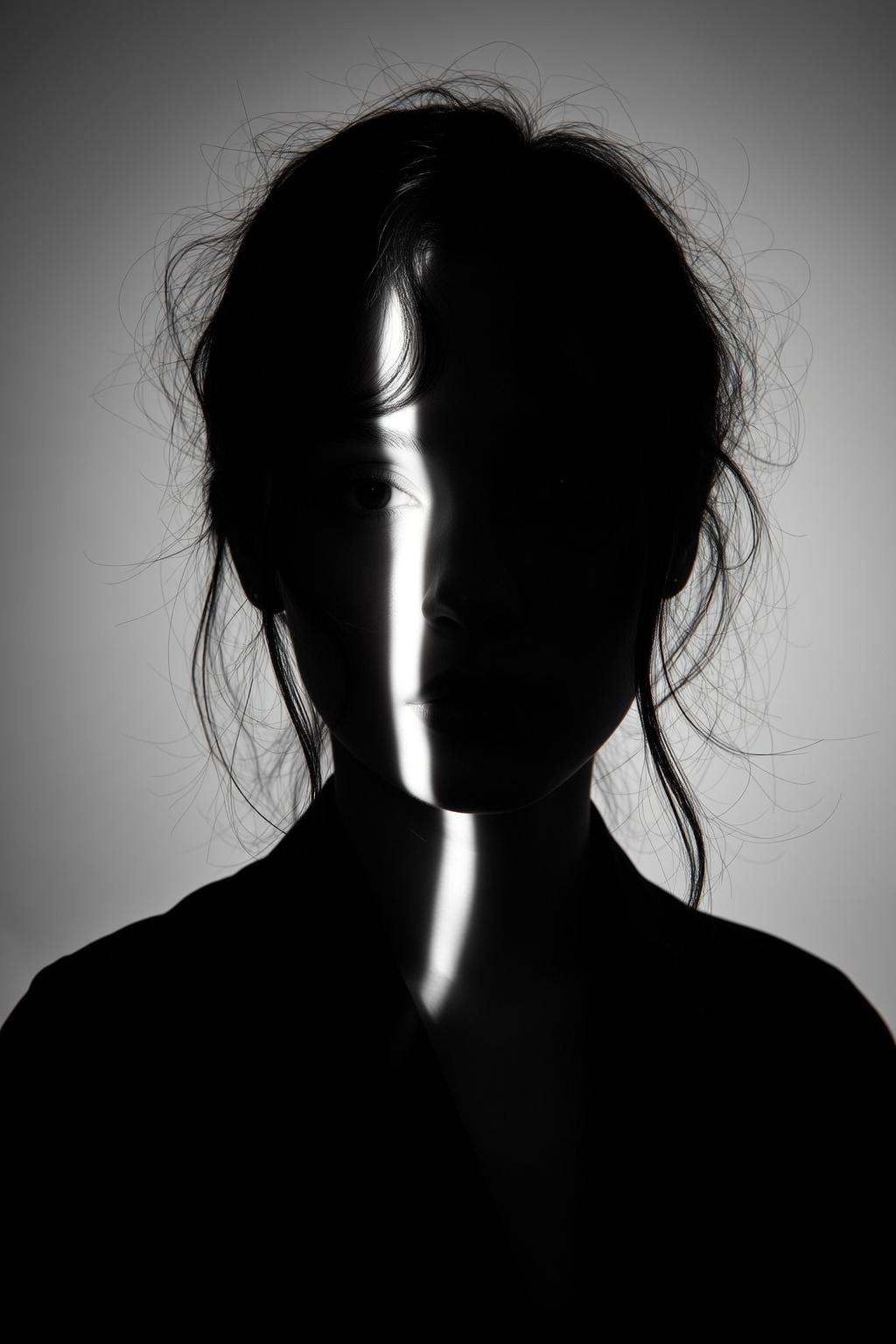 Photorealistic Portrait Young Woman Facing Forward With Neutral Expression Her