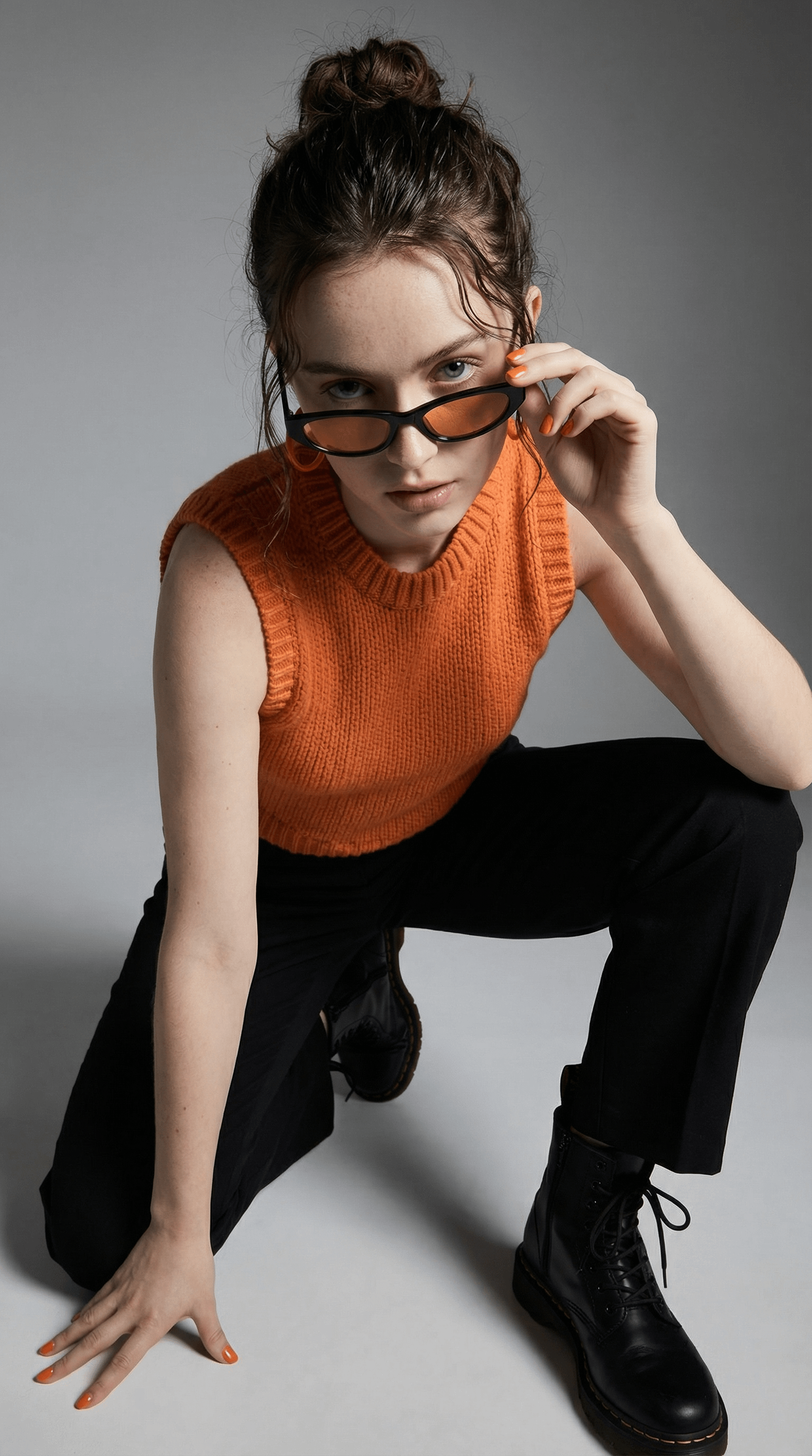 Black Sunglasses Orange Tint Studio