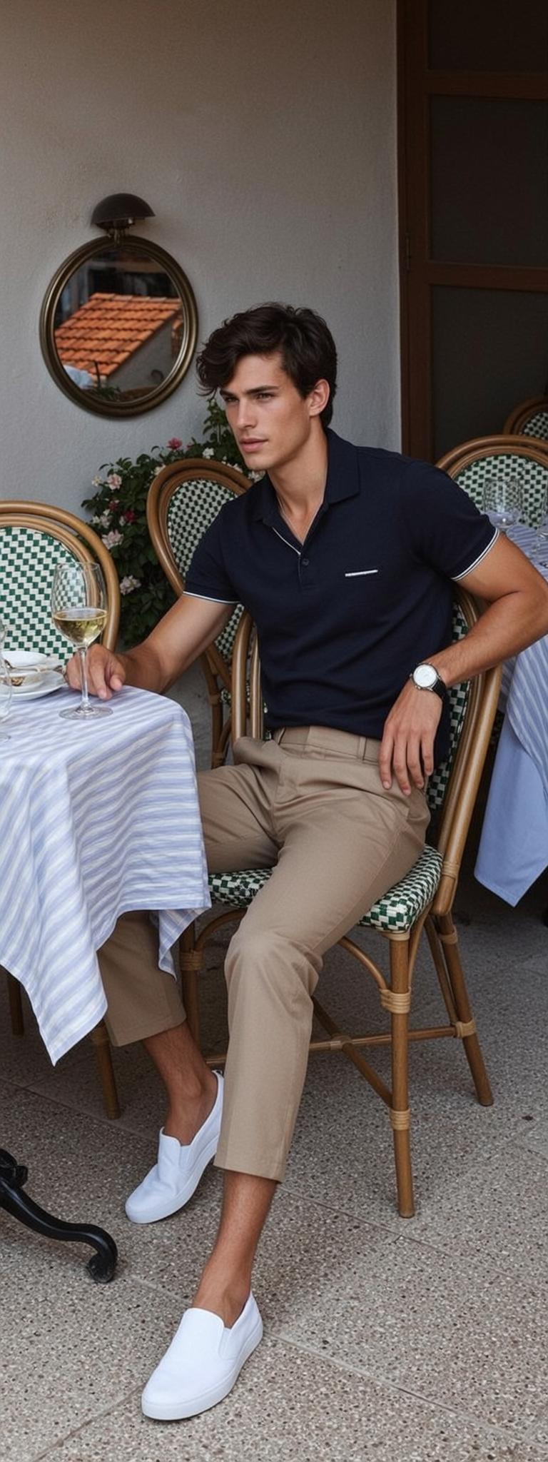 Outdoor Cafe Blue Polo