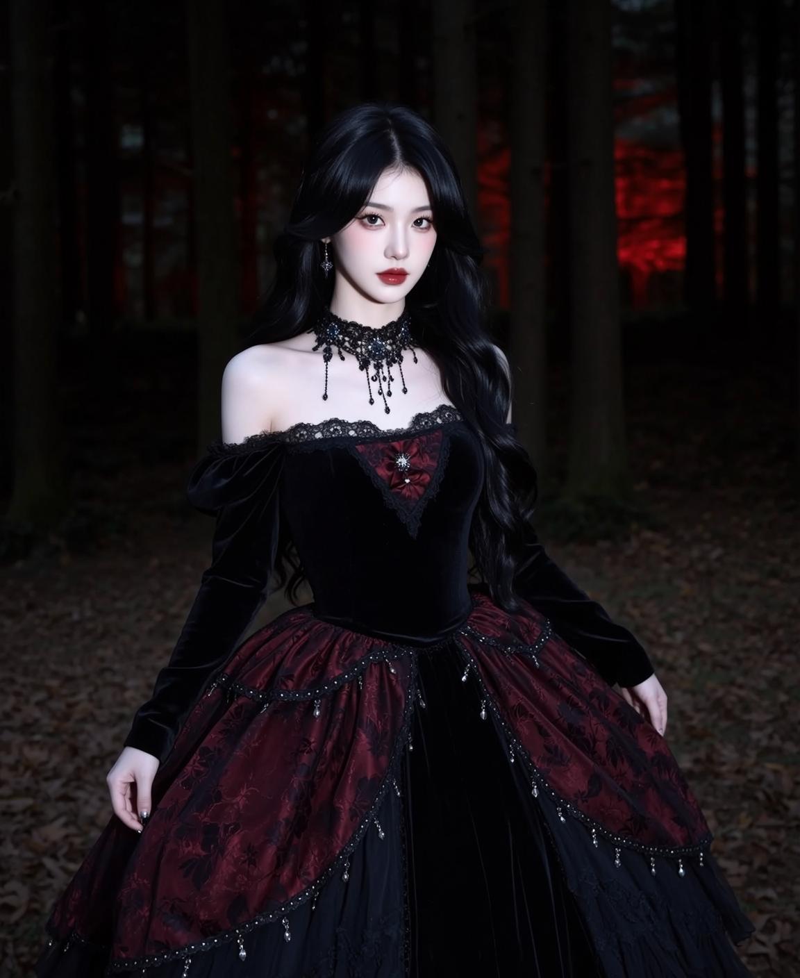 Red Black Victorian Portrait