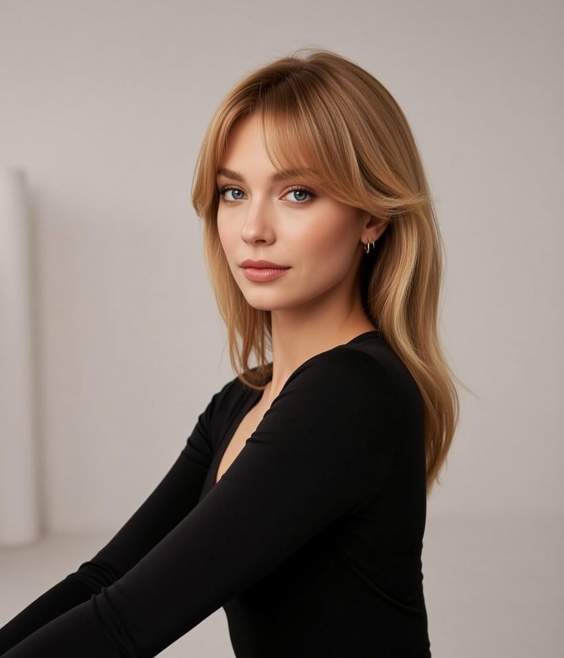 Blonde Hair Bangs Studio