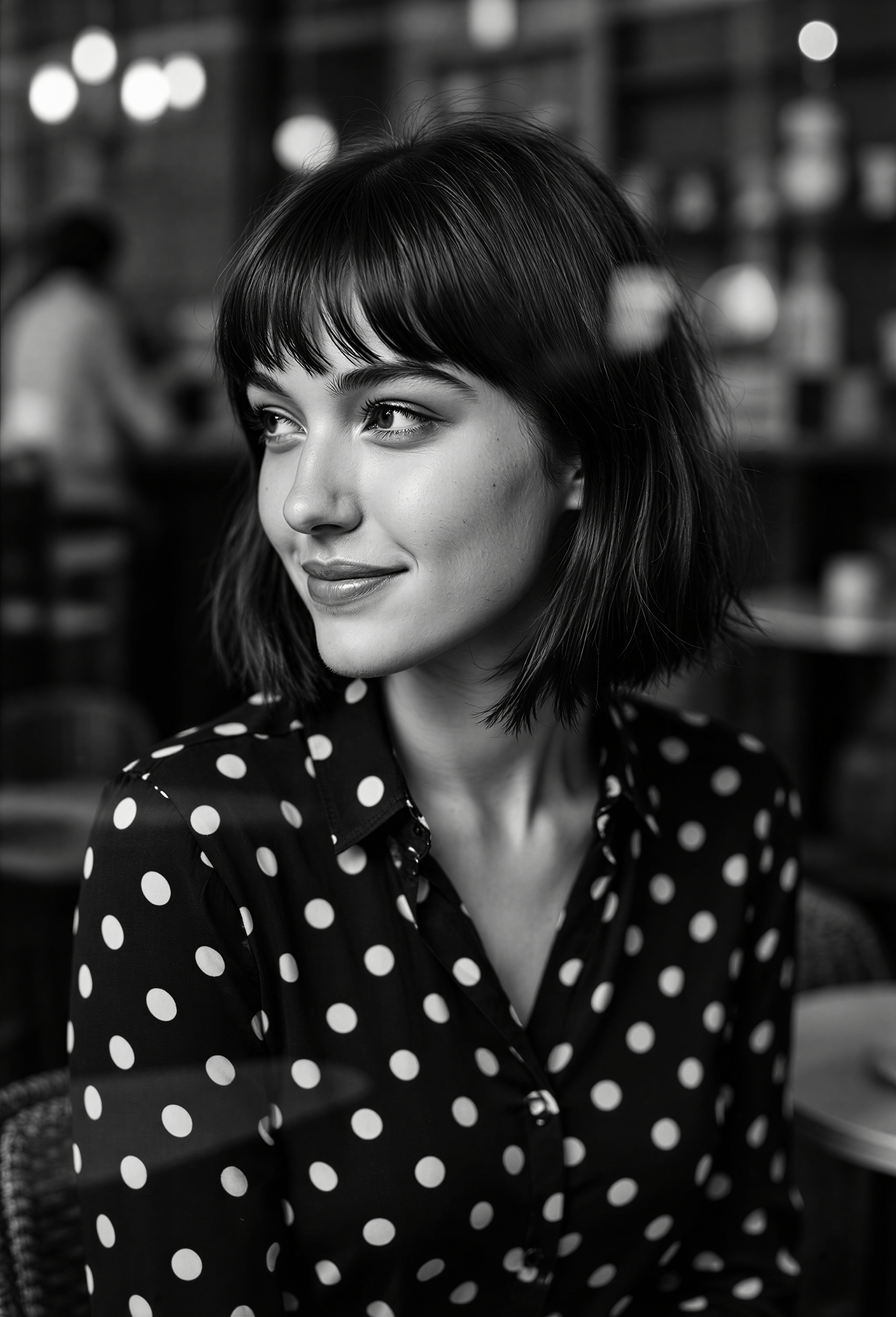 Dark Colored Button Down Shirt Featuring Prominent In Medium
