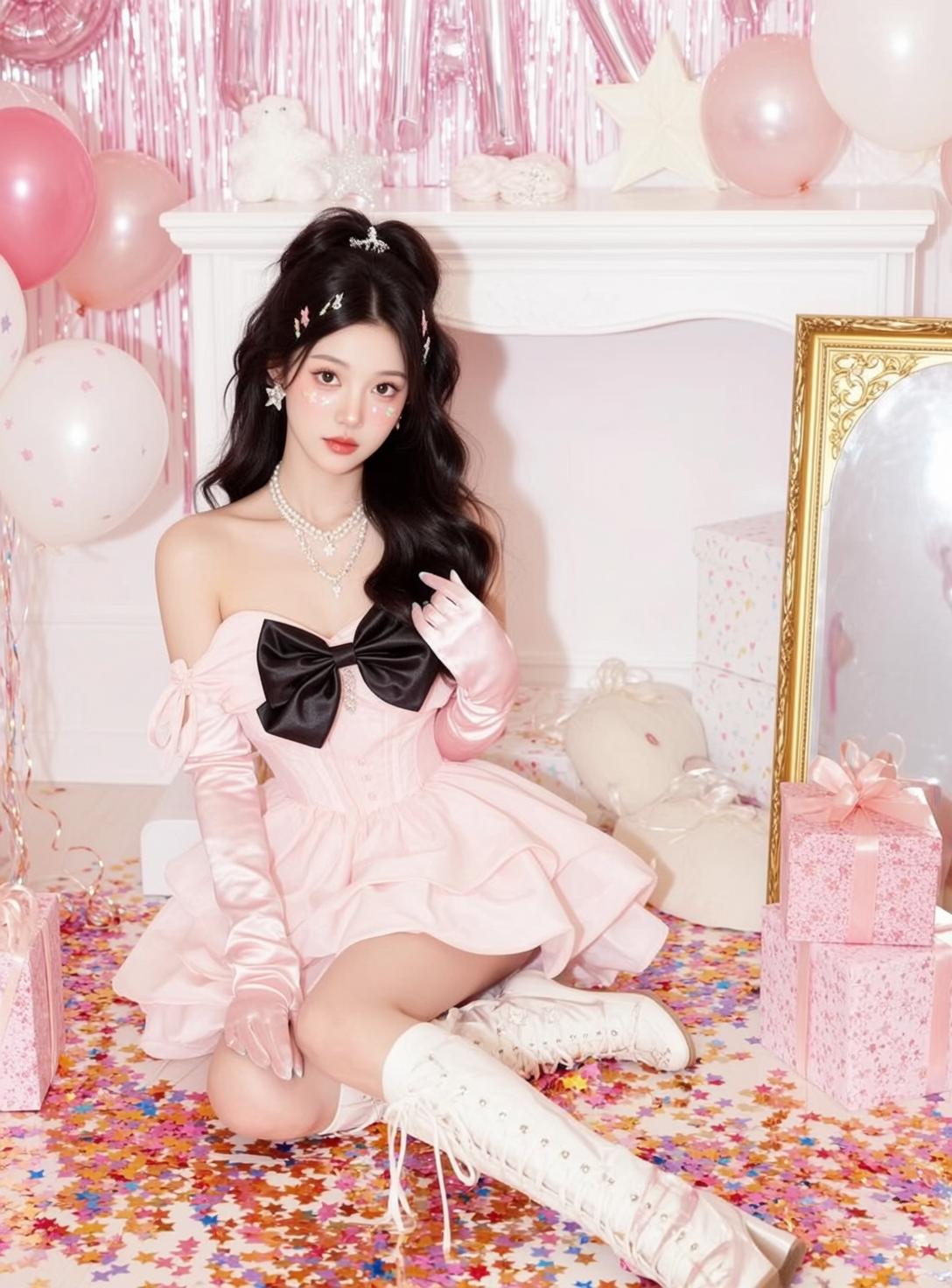 Confetti Floor Pink Dress