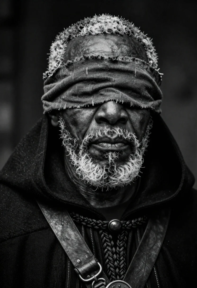 Cinematic Close-up Portrait Elderly Black Man With Short Gray Hair reference photo