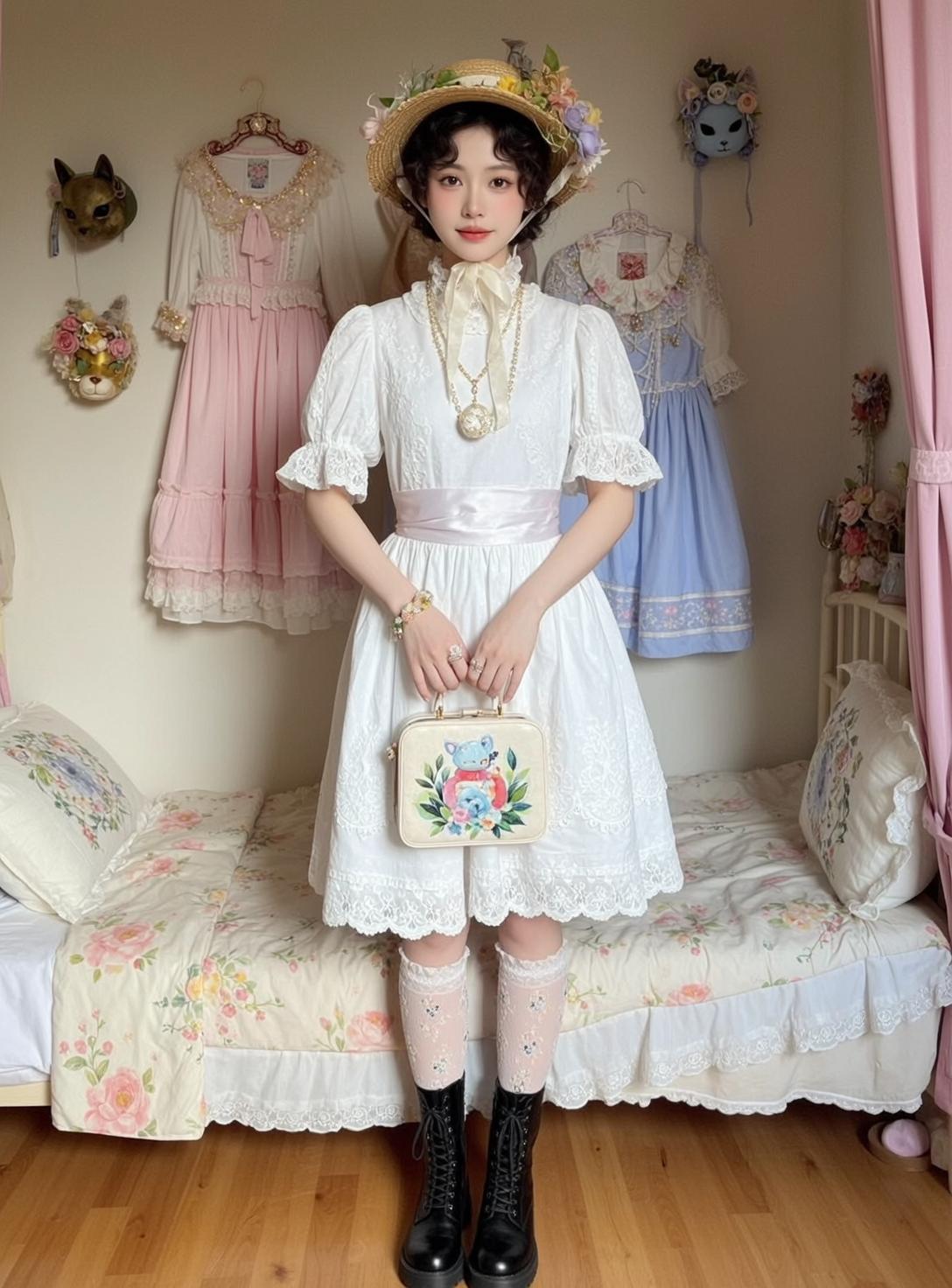 Floral Bedroom Puff Sleeve Dress
