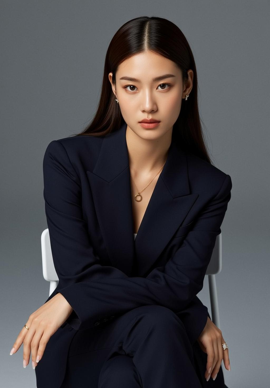 Navy Suit Arms Crossed Portrait