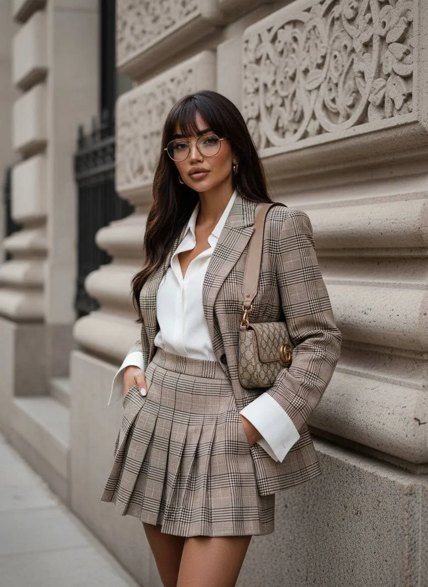 Glasses And Plaid City Chic