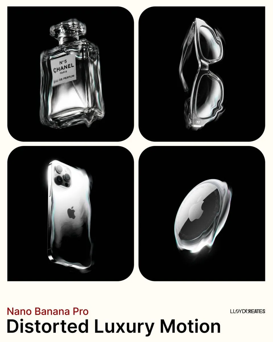 Avant Garde Luxury Product Photography Abstract Distortion