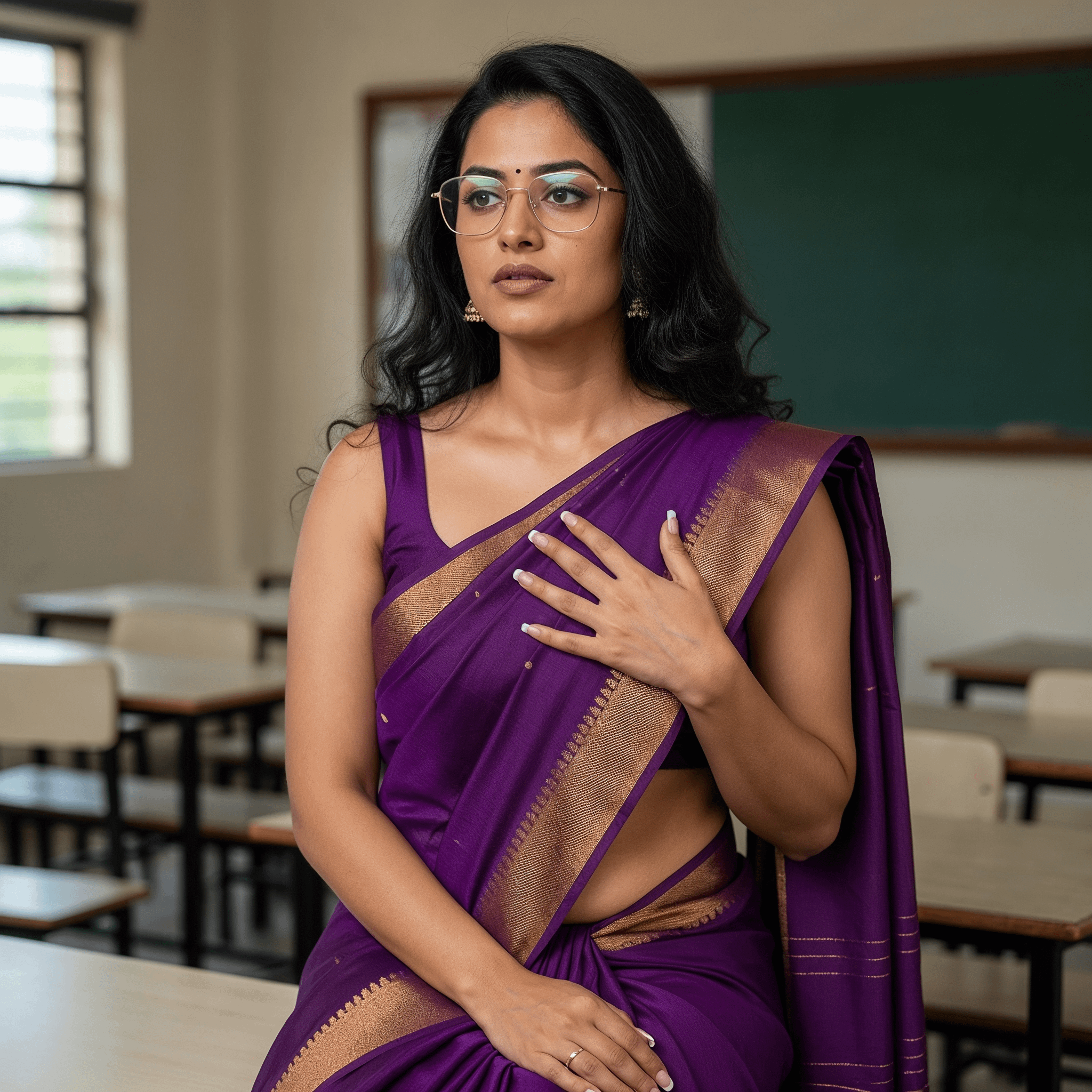 Saree Desk Classroom Shallow Depth Of Field