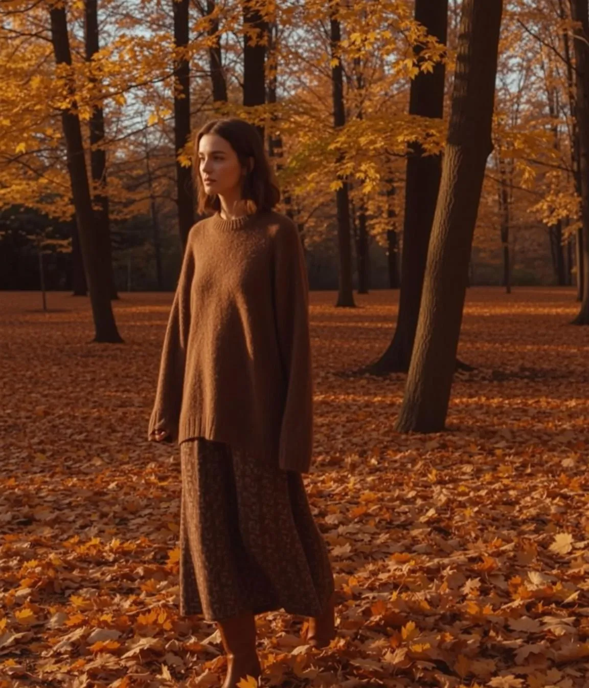 Autumn Young Brown Shoulder-length Wavy Fair Oversized