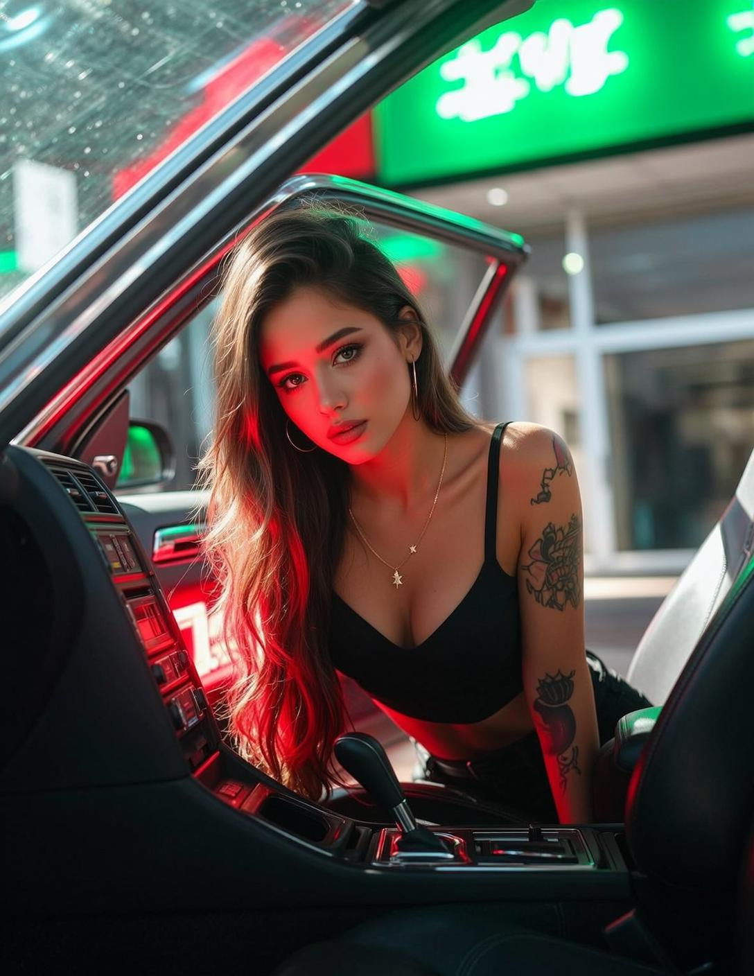 Explore Leaning Forward Inside Car Her Body