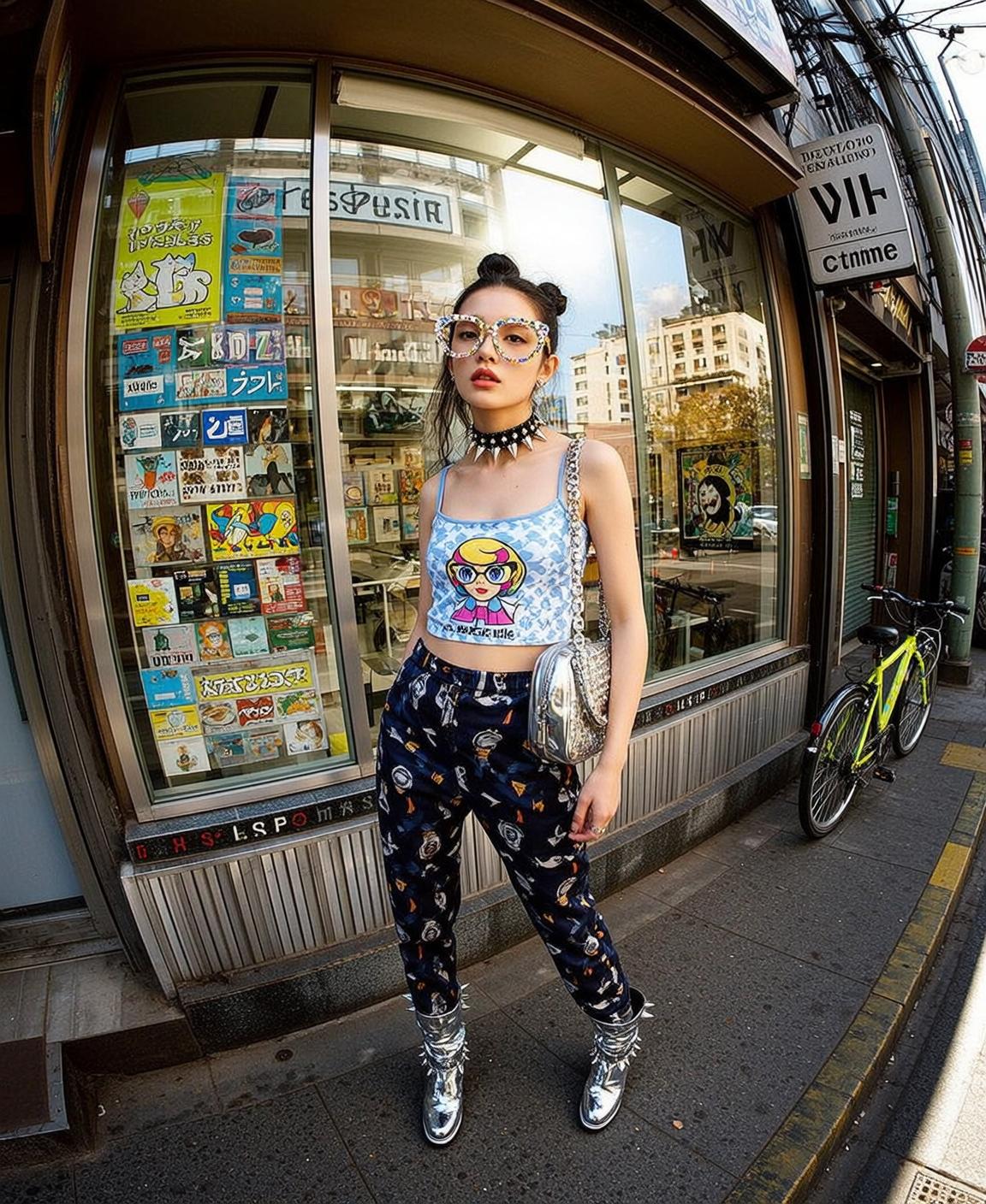 Fisheye Young Black Styled Two Buns Top