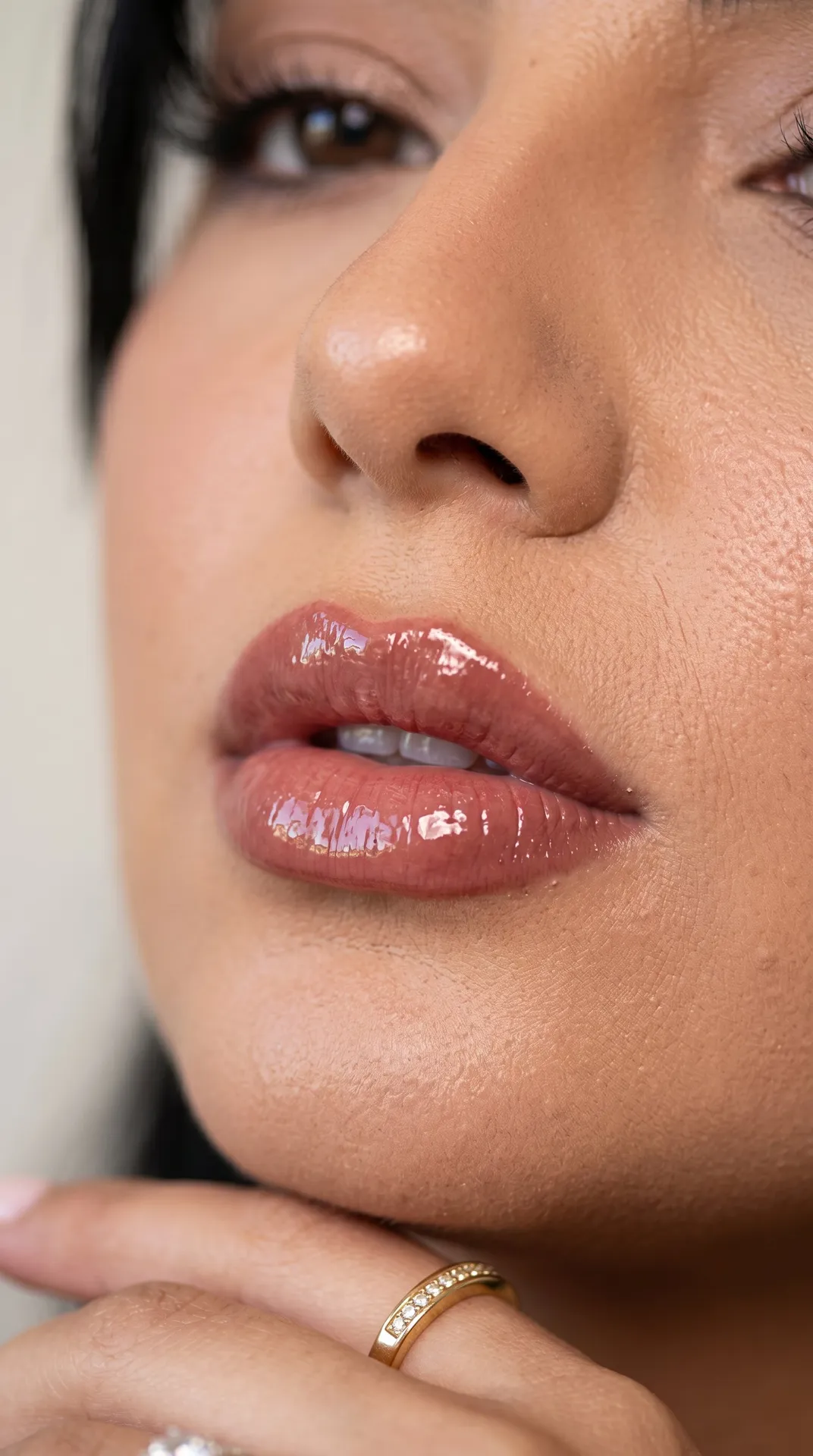 Luxury Lipstick Ad Hyperreal Macro Gloss Lips