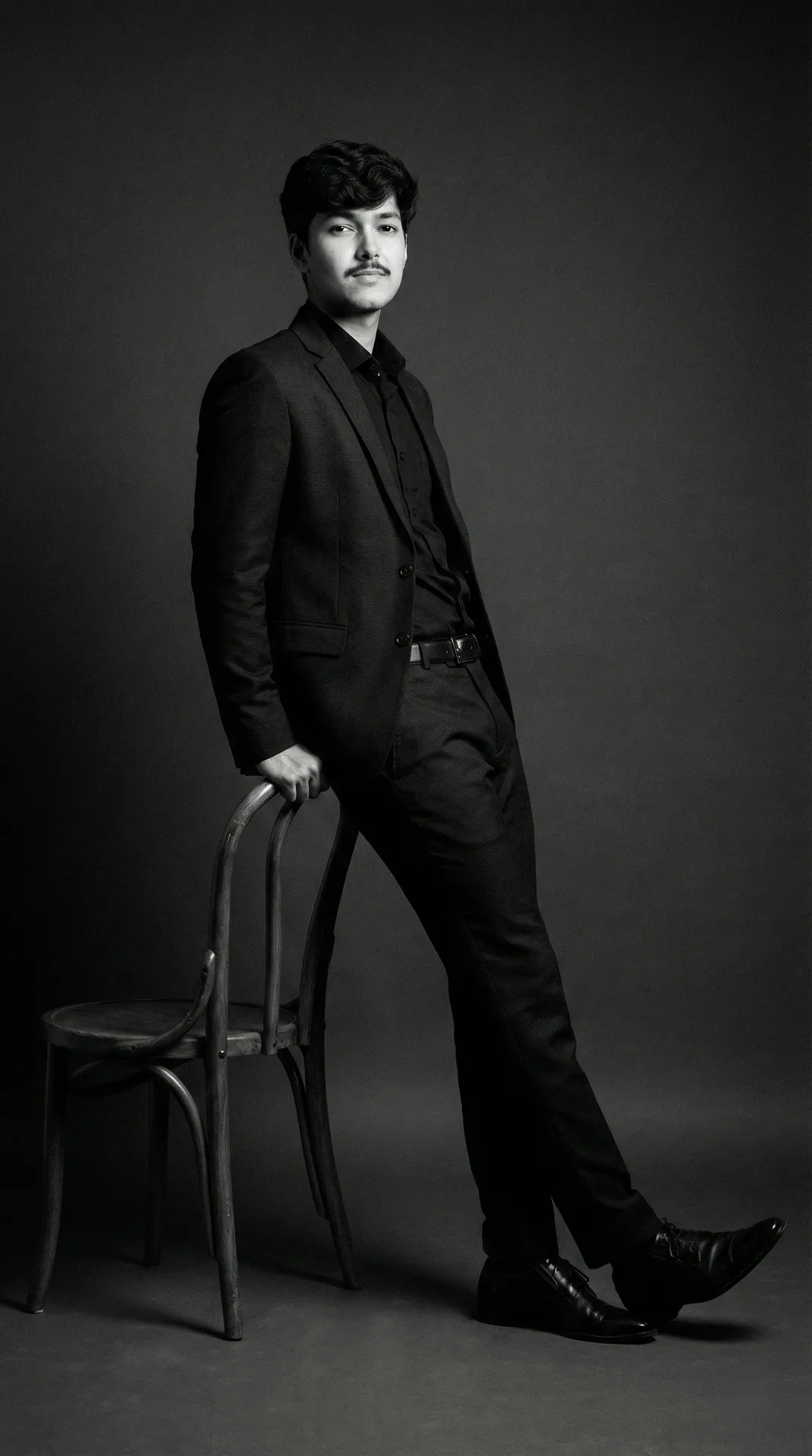 black-and-white fine-art portrait