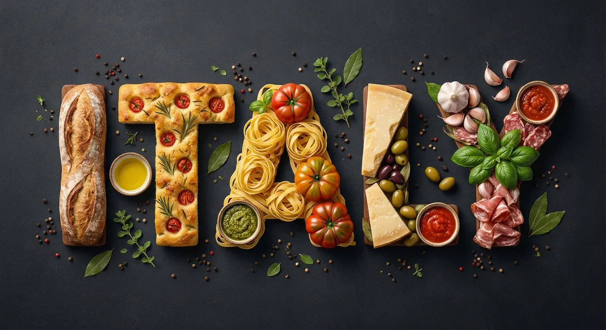 Country Name Food Typography Art Illustration
