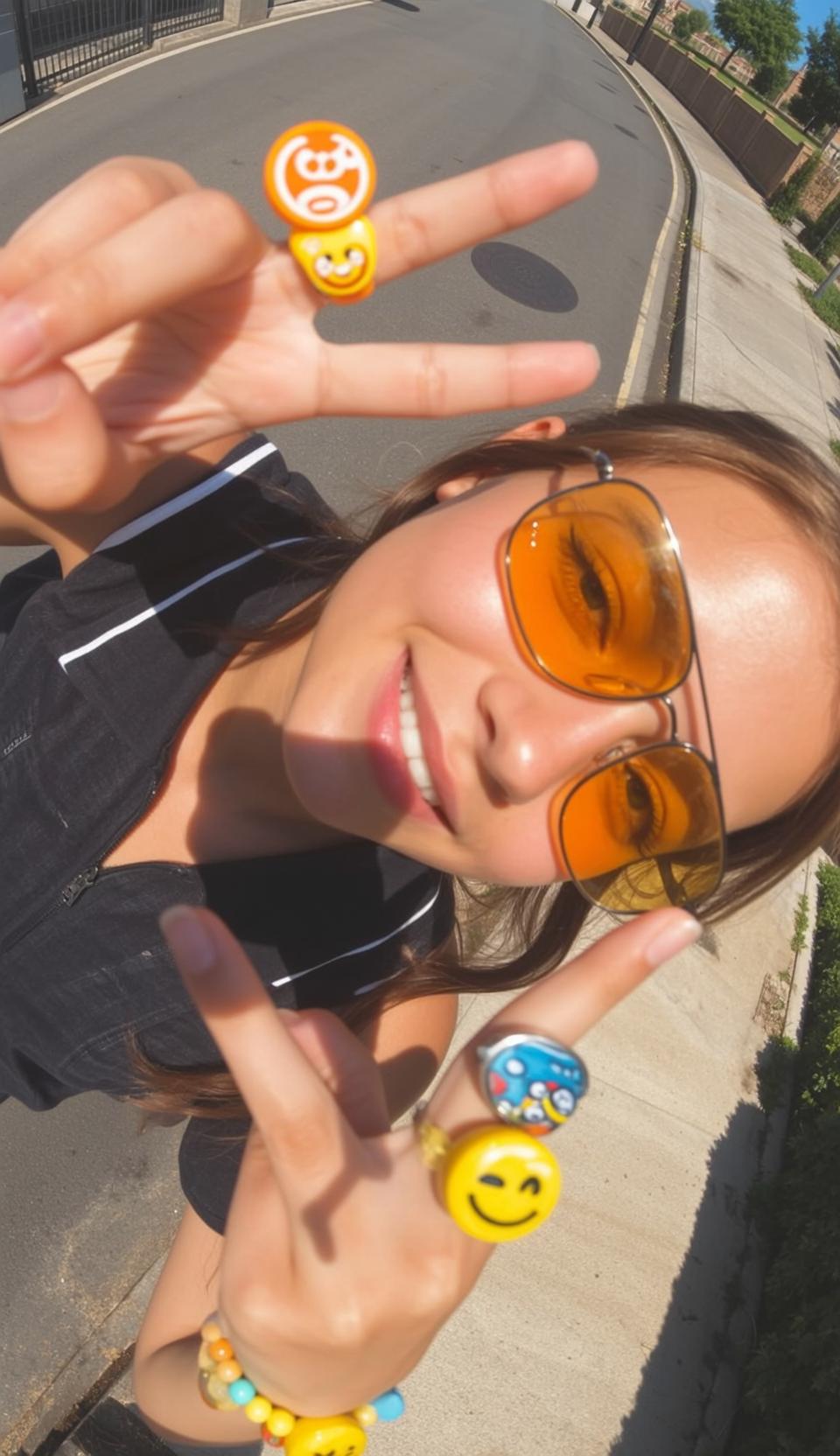 Street Style Peace Sign Aviators