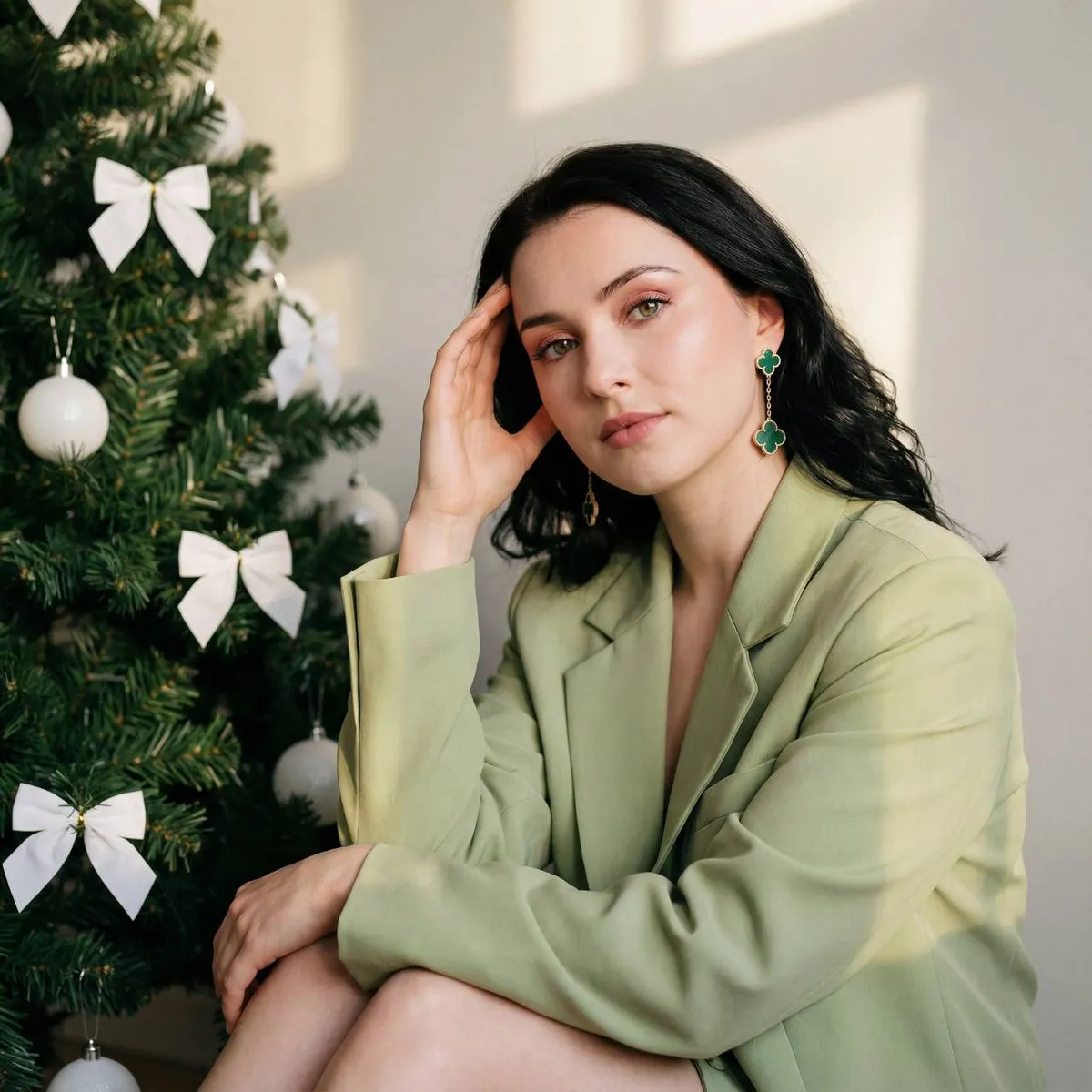 Makeup And Earrings In Styled Portrait