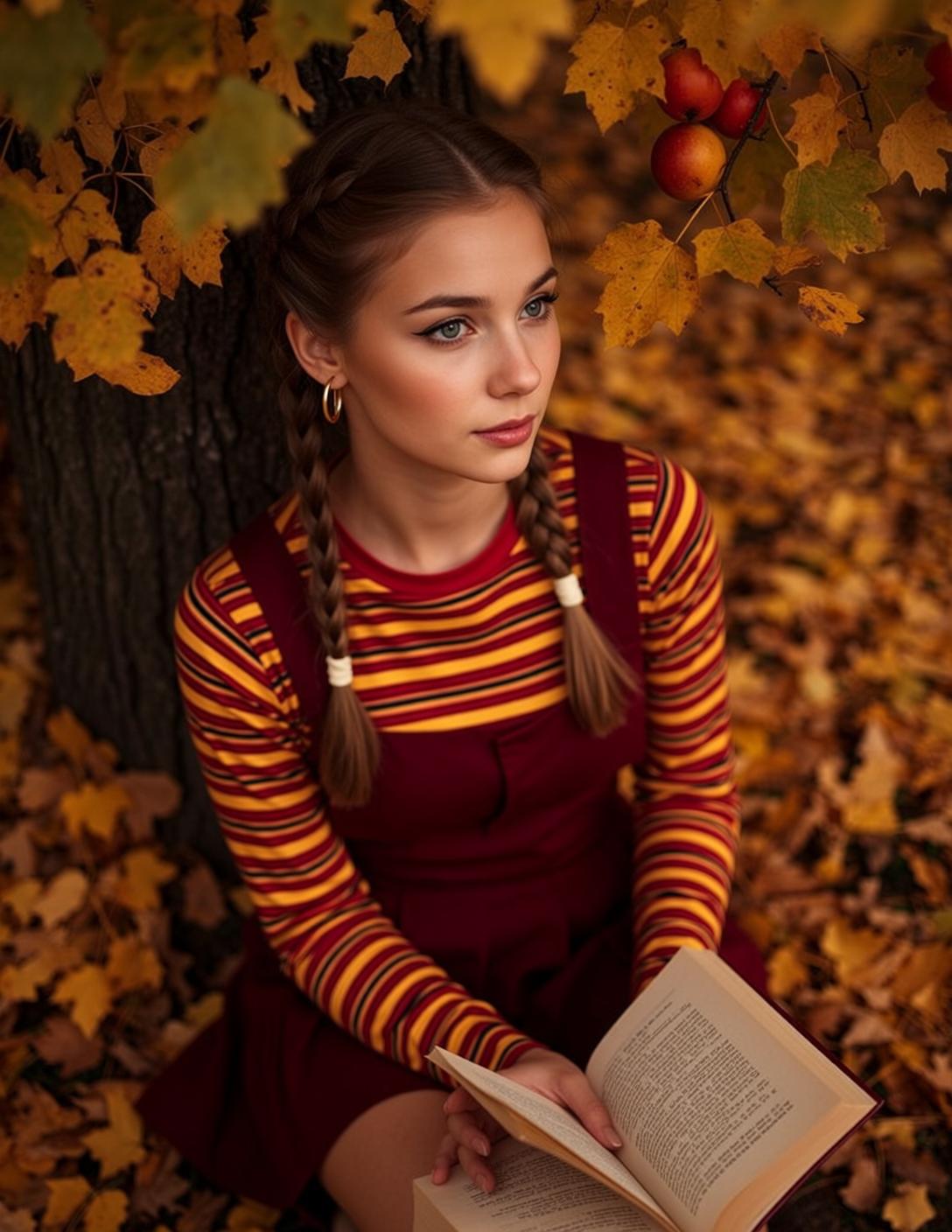 Autumn Young Brown Braided Two Pigtails Fair