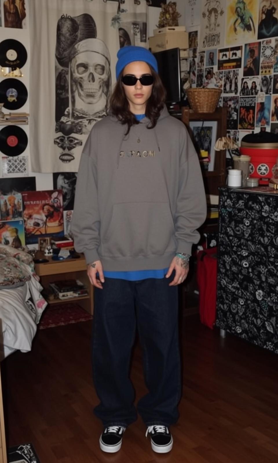 Teenager Bedroom Dark Jeans Silver Necklace