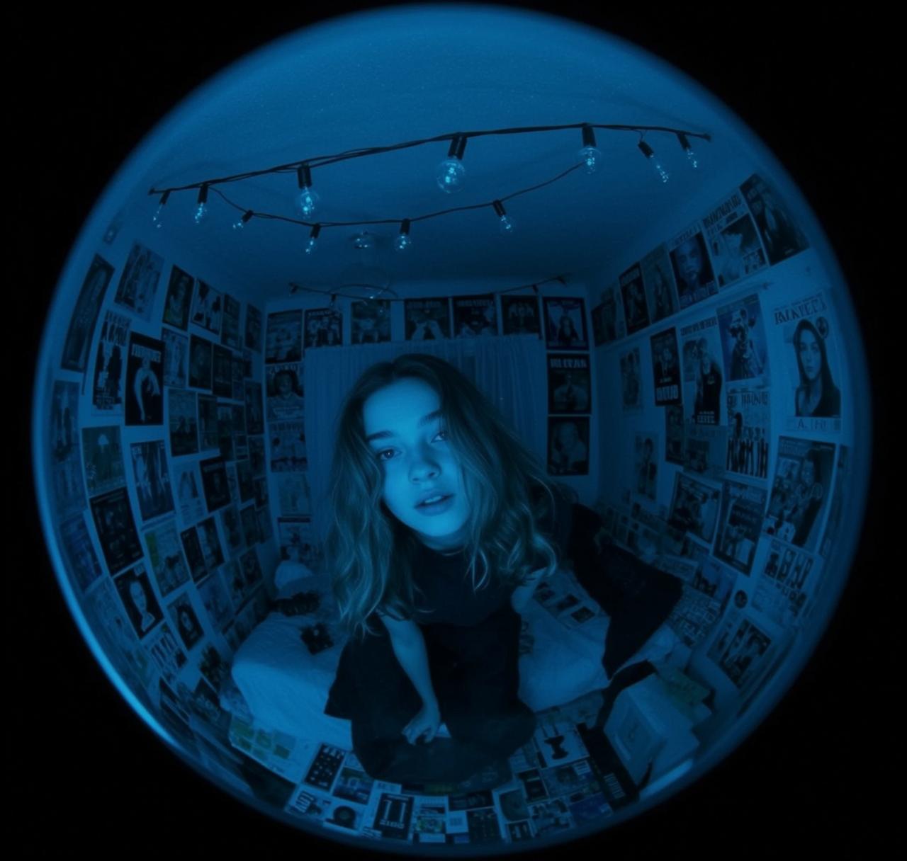 Blue Bedroom Poster Floor Portrait