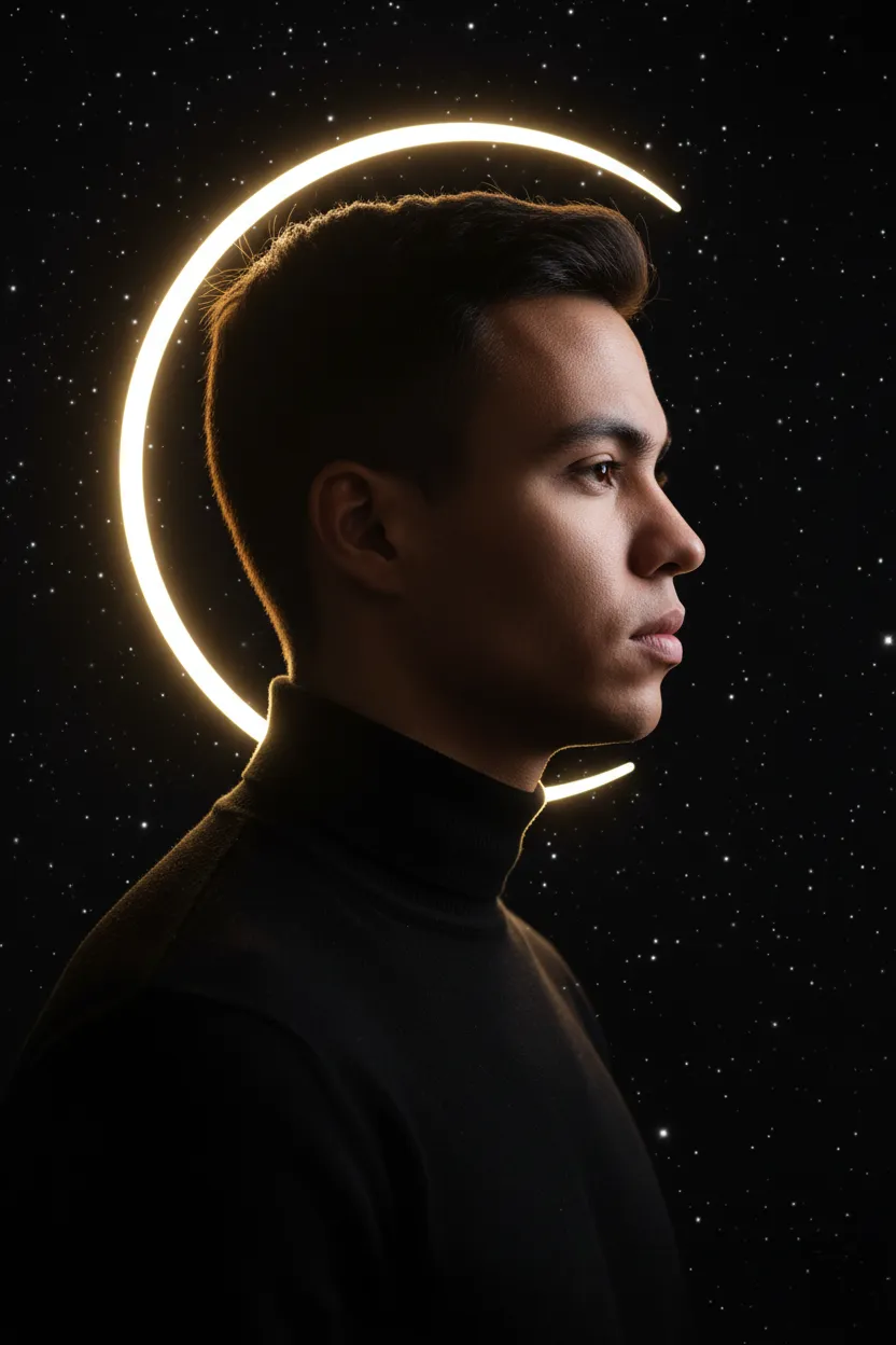 Lunar Halo Portrait In The Dark
