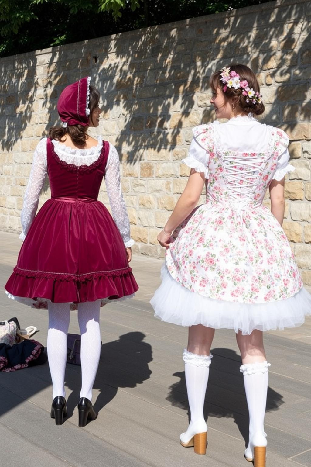 Velvet Dress Bonnet Stone Wall
