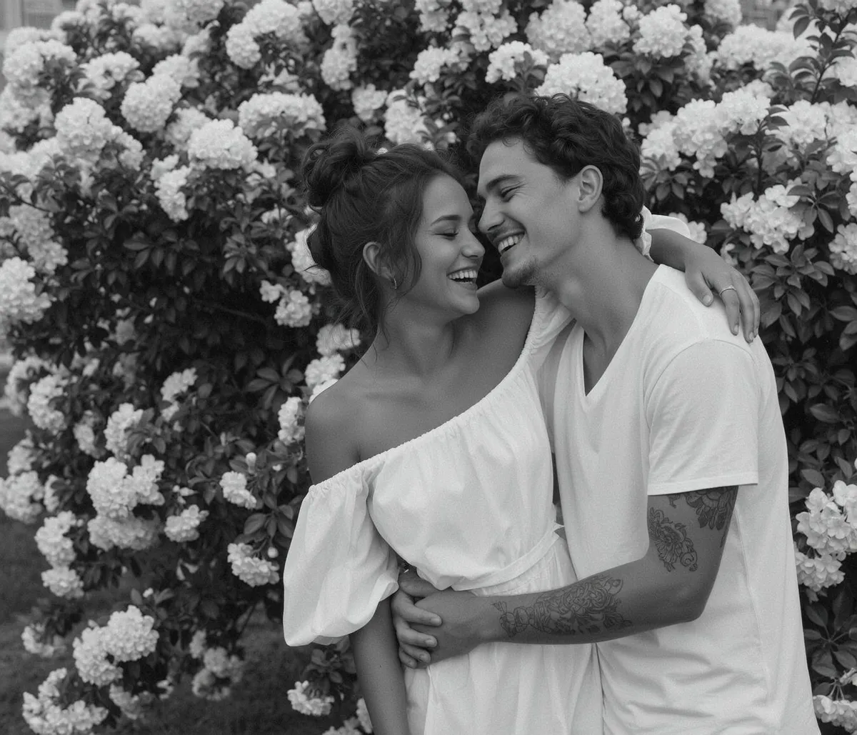 Tattoos And Earrings And Rings With White Dress