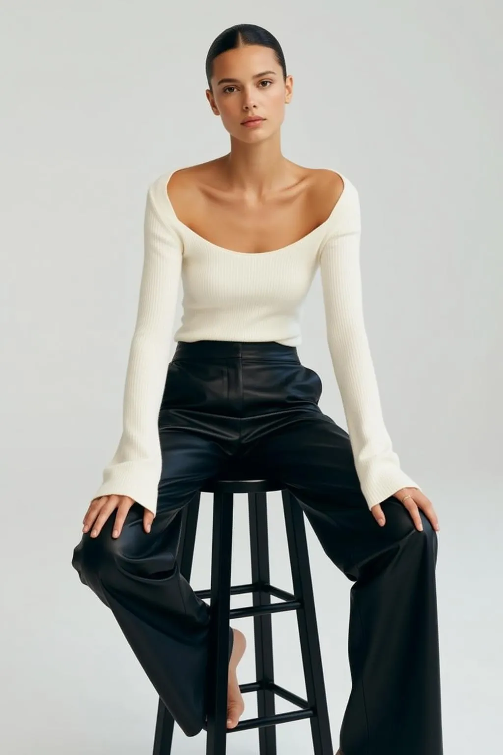 Creative Young Pulled Back Bun Fair White