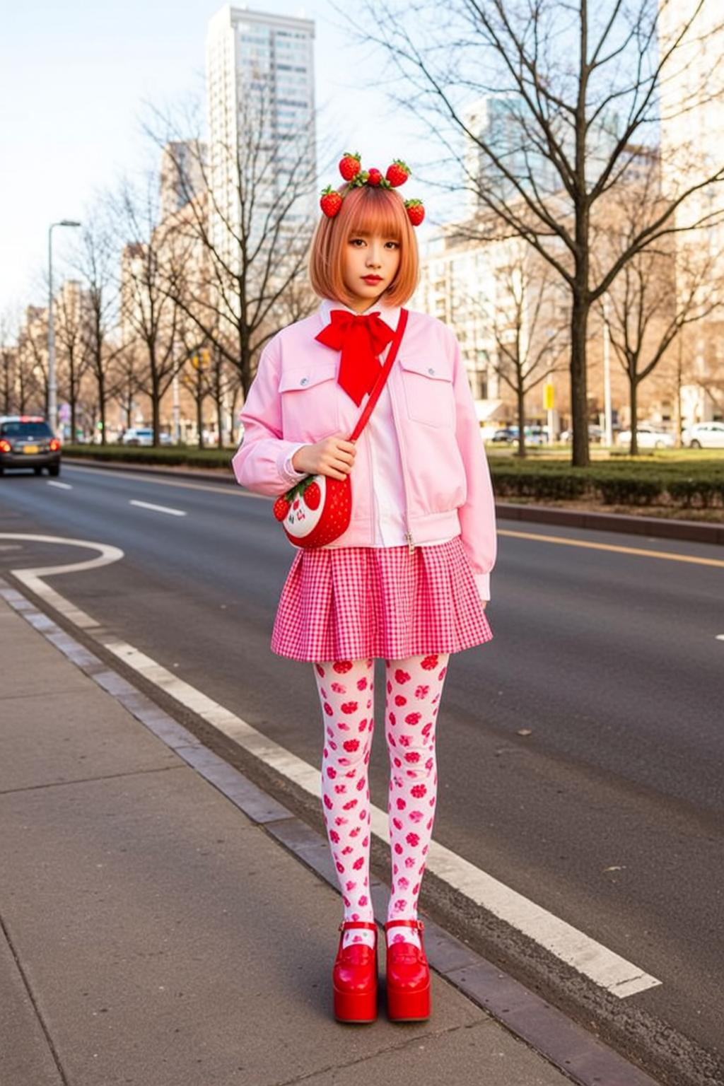 Pink Bomber Strawberry Street Style