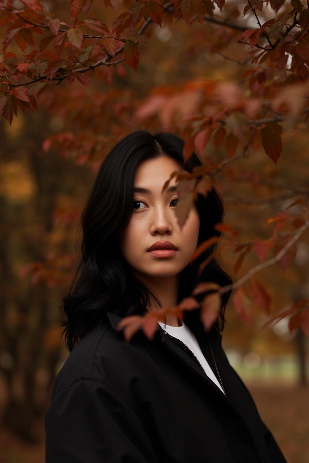 Black Jacket Autumn Park