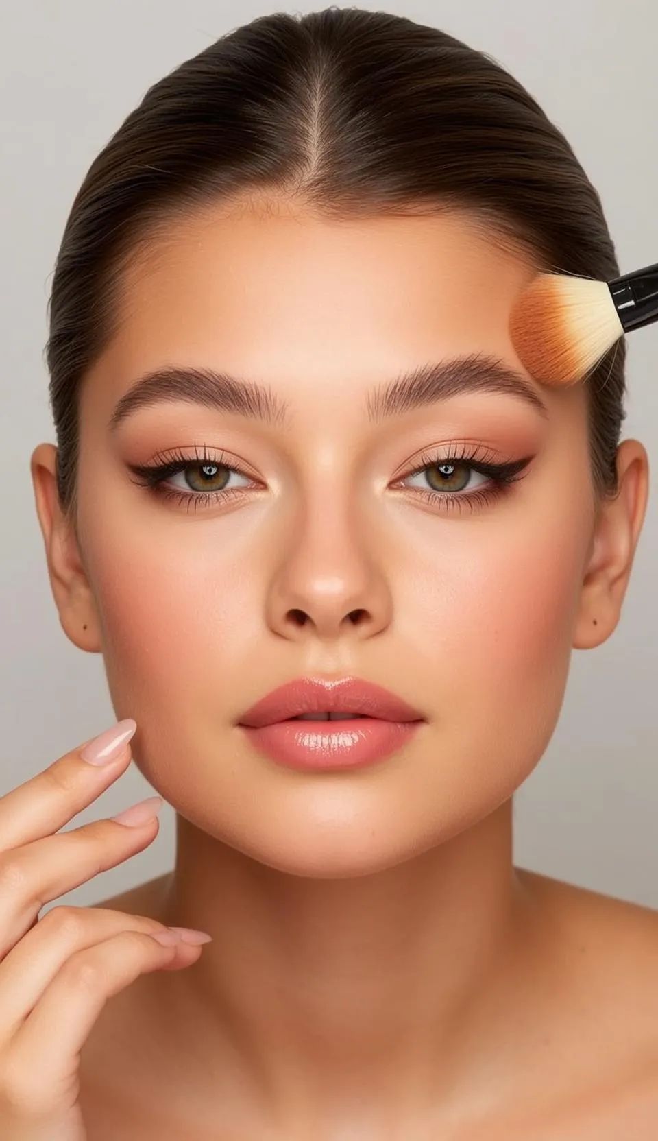 Makeup Shown Chest Facing Directly Slight Head