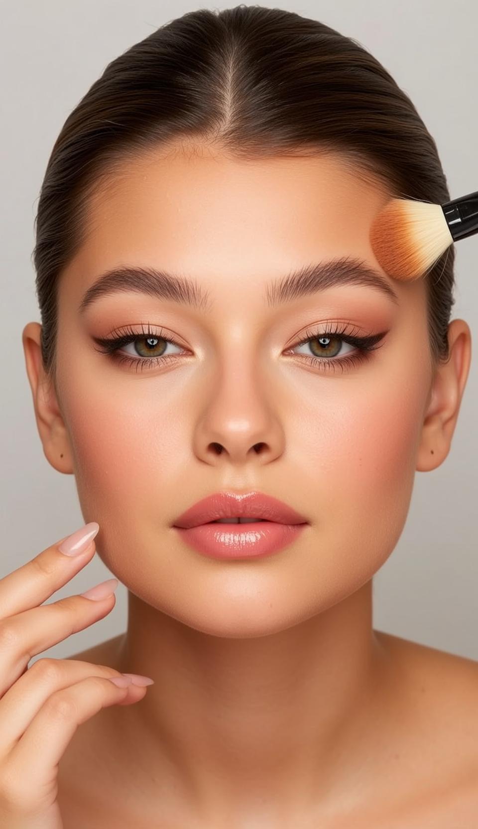 Makeup Shown Chest Facing Directly Slight Head