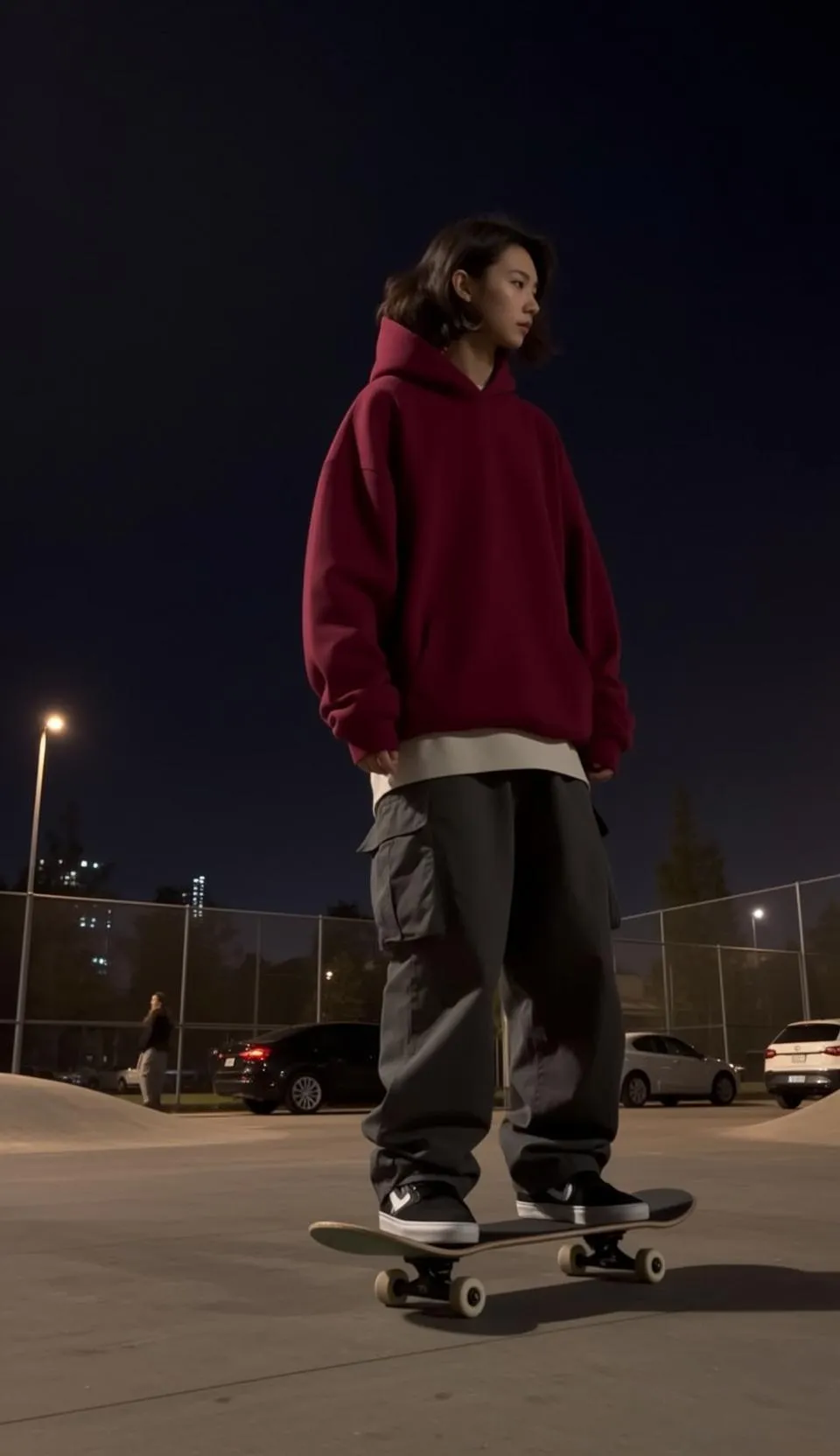 Skater Young Short Dark Brown Wavy Fair