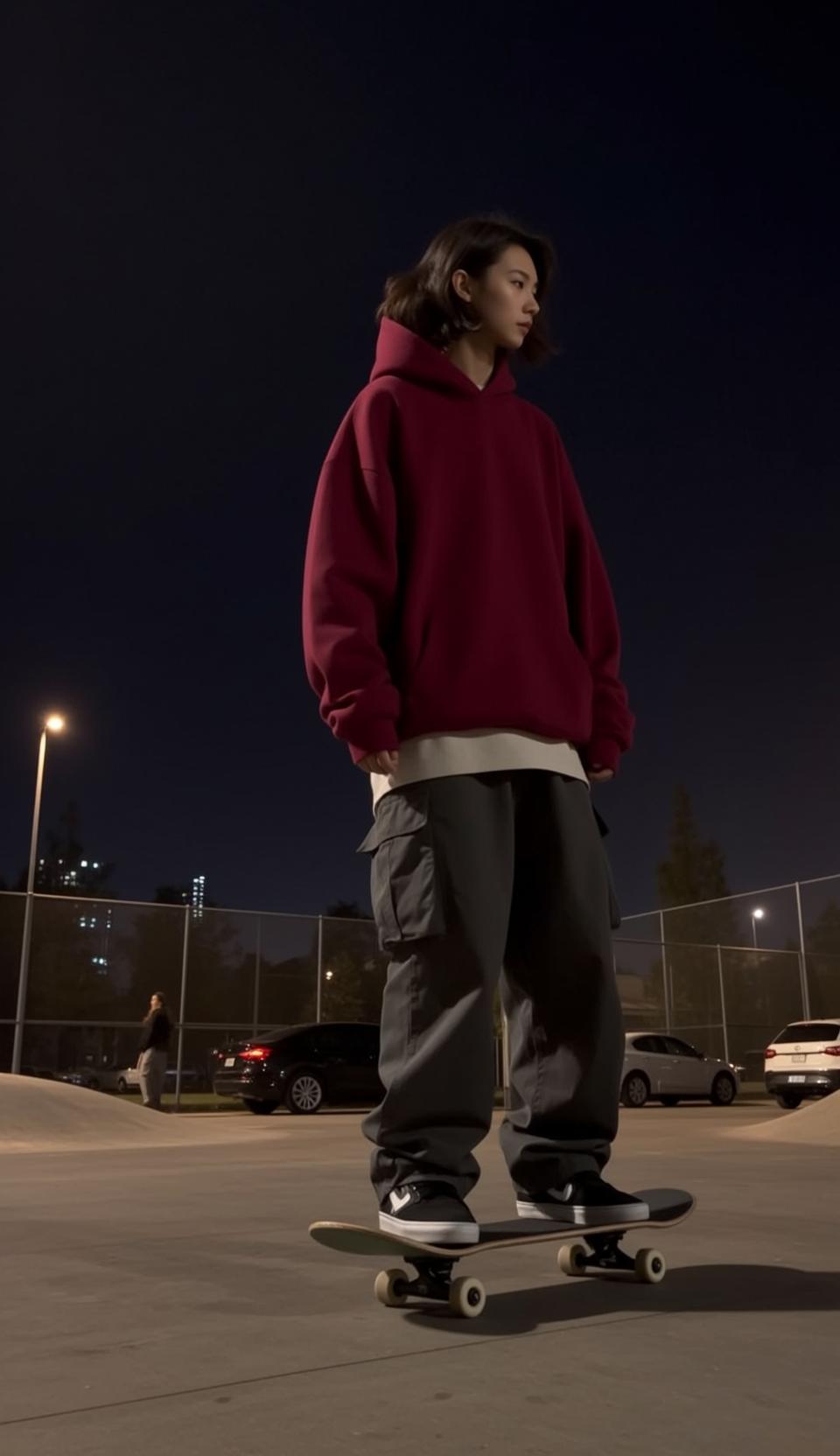 Skater Young Short Dark Brown Wavy Fair