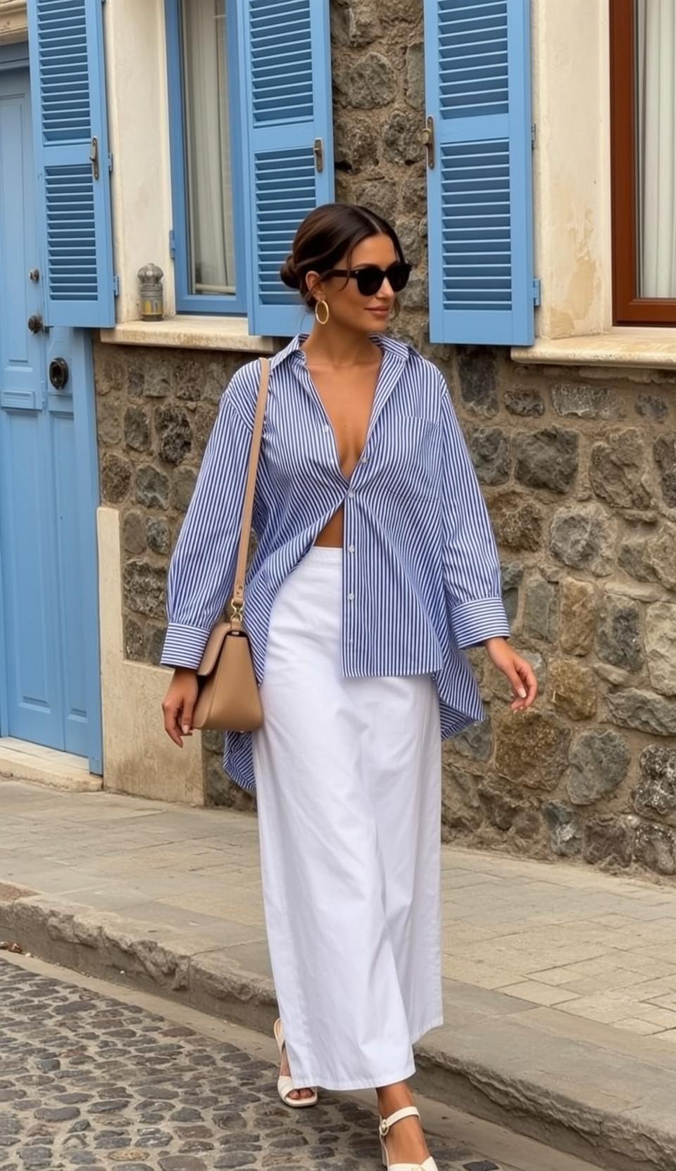 Casual Brown Hair Styled Bun Tanned Skin