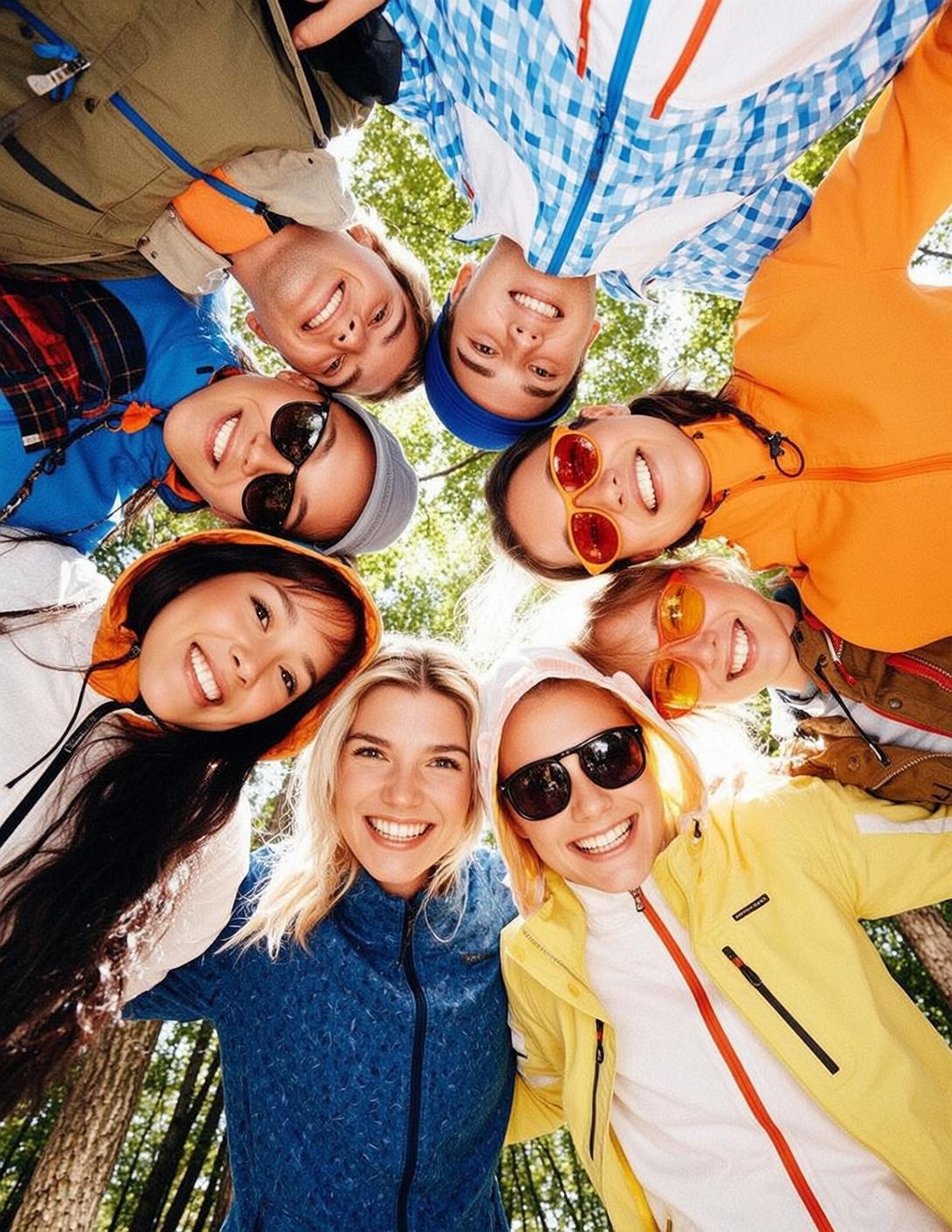 Friends Circle Sky Selfie