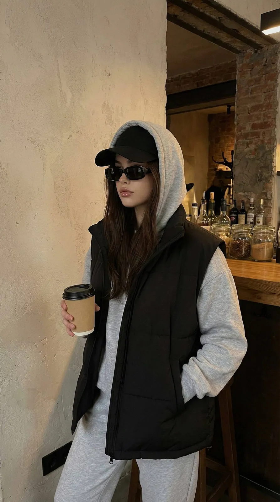 Cafe Woman Relaxed Pose Photorealism