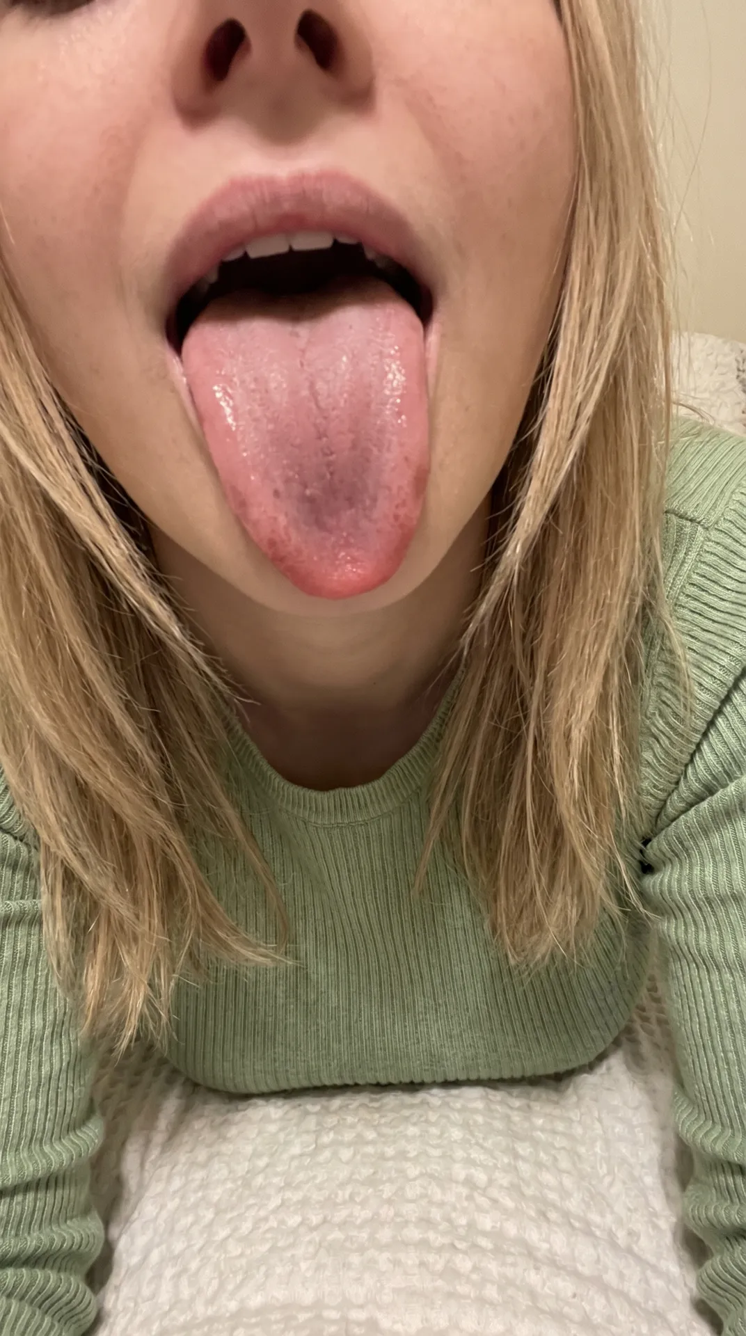 Pale Pink Tongue Dark Patches Soft Knit Shirt