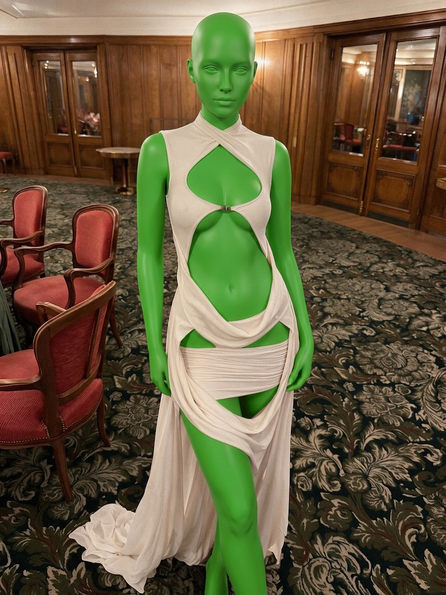 Template for White Cutout Gown in Vintage Lounge