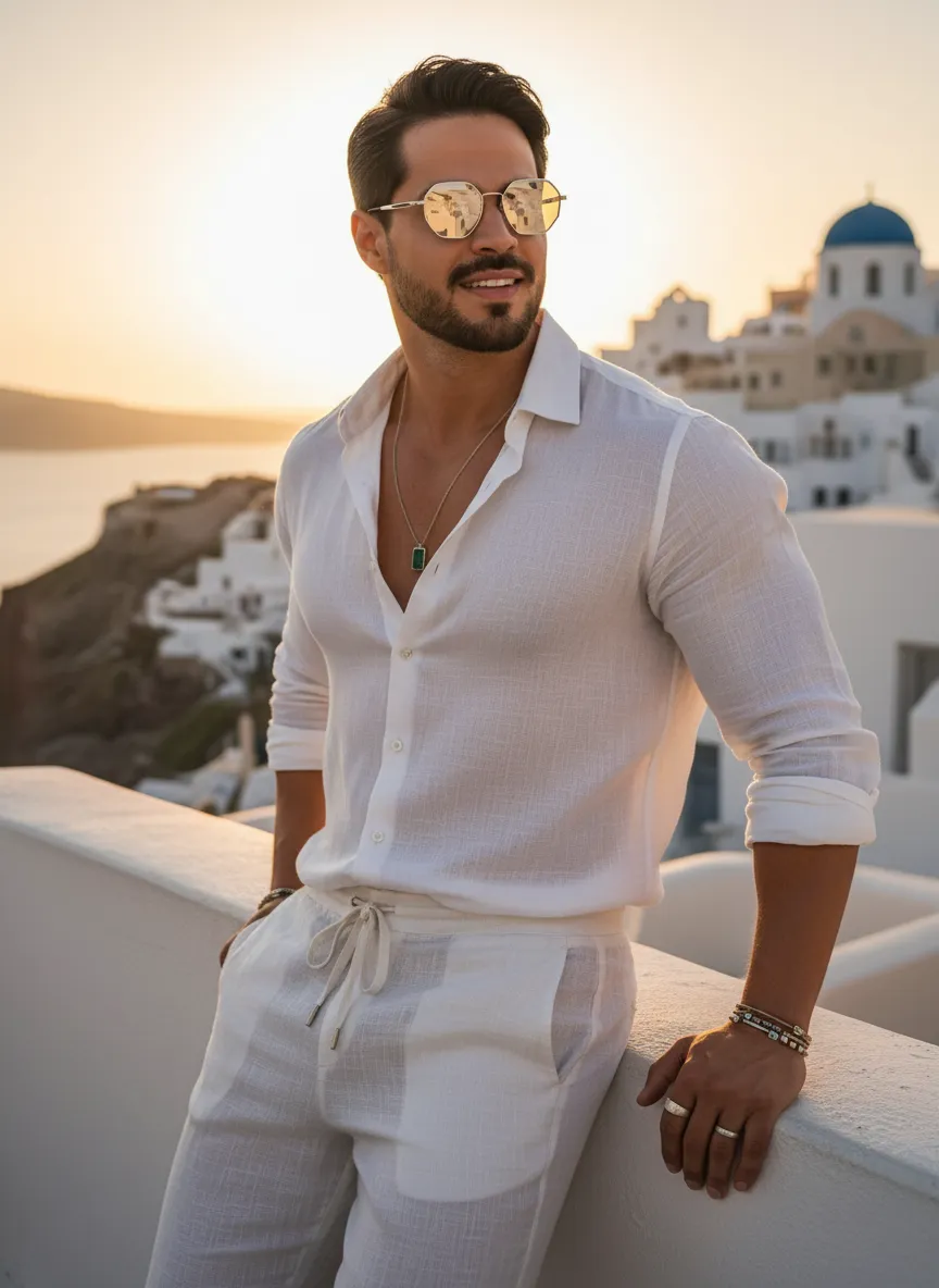 Sunglasses Necklace Bracelets And Rings In Beach Portrait