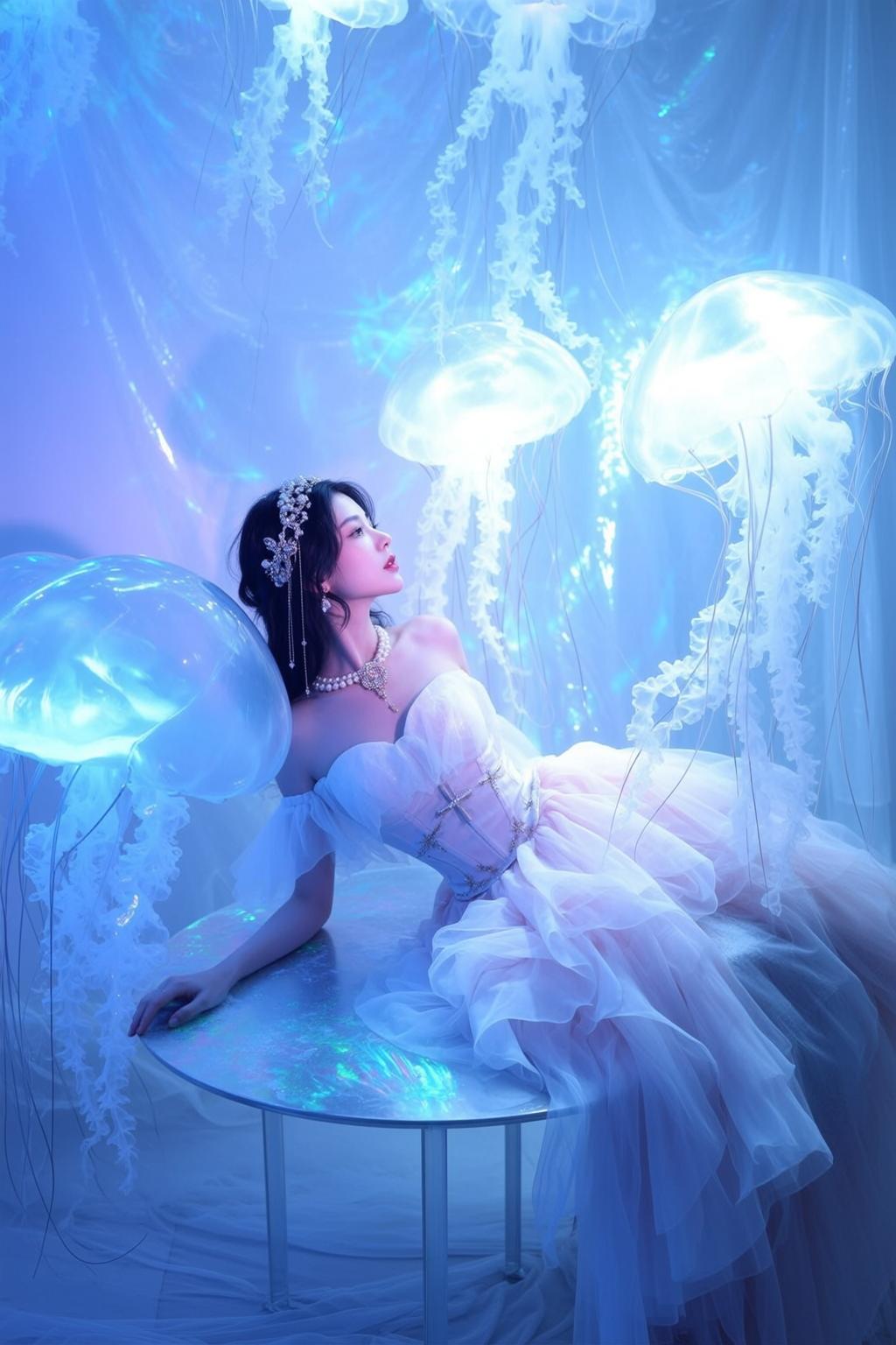 Underwater Ruffled Table Portrait