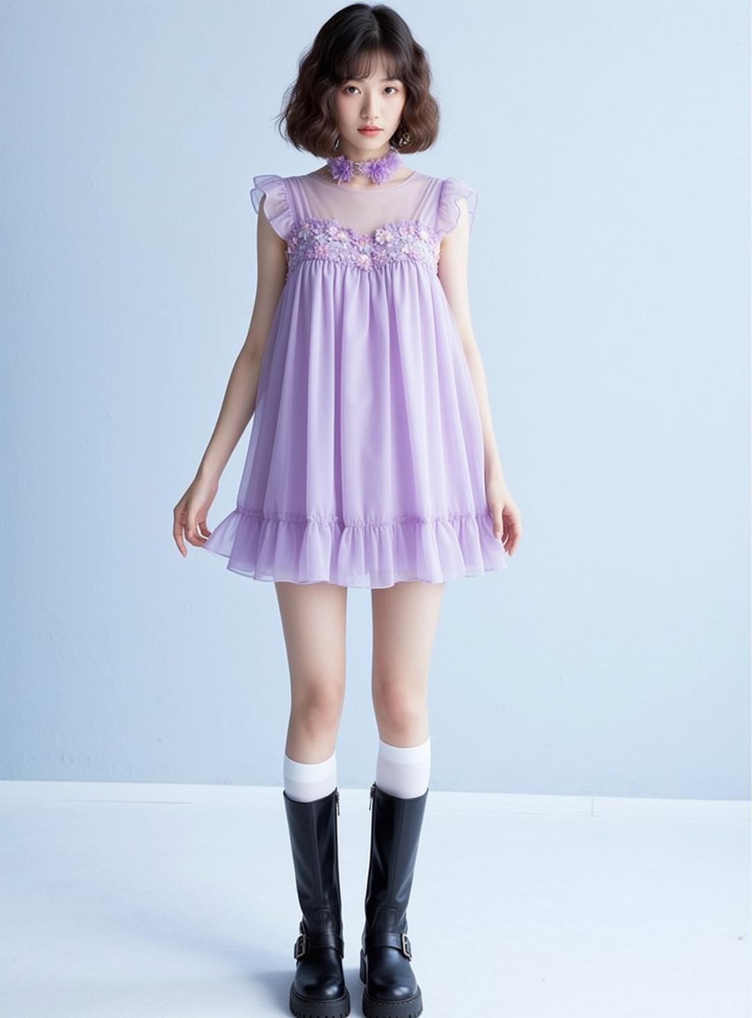 Balletcore Stands Facing Forward Her Weight Evenly
