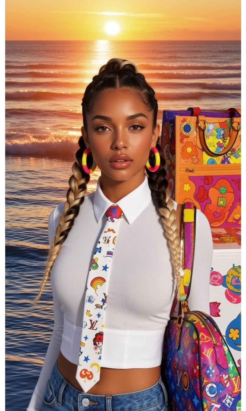 Colorful Crop Top Beach Sunset