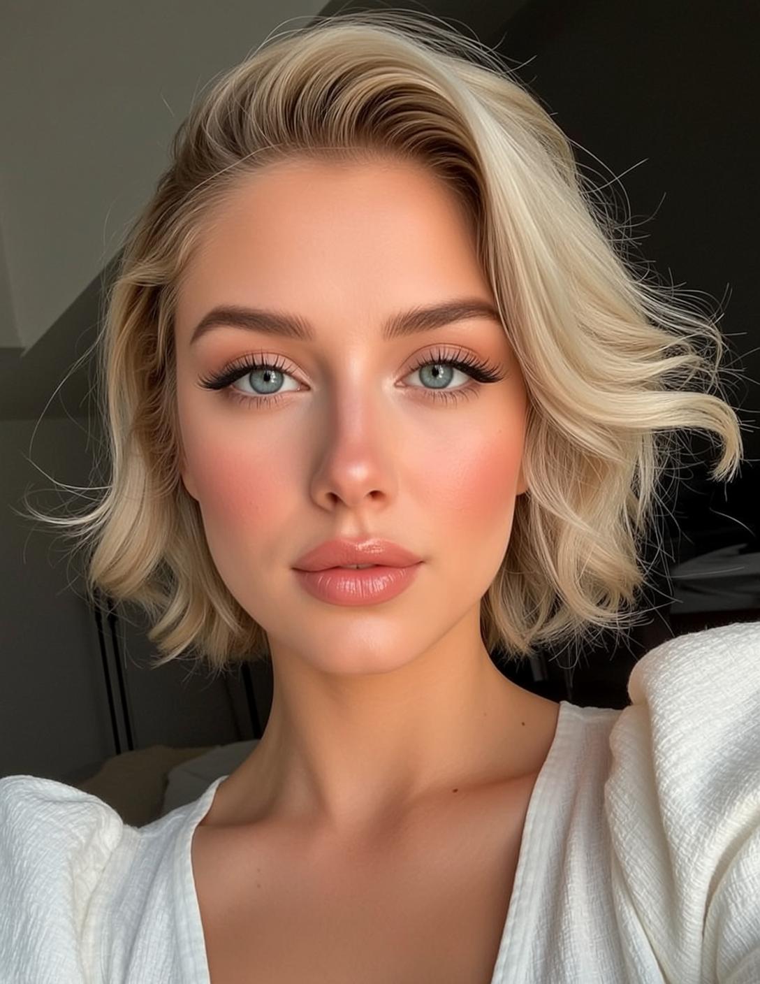 White Puff Sleeve Portrait