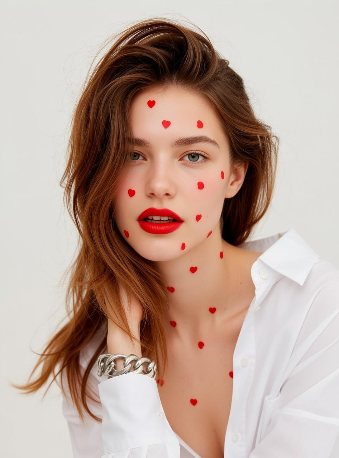 Heart Sticker White Shirt