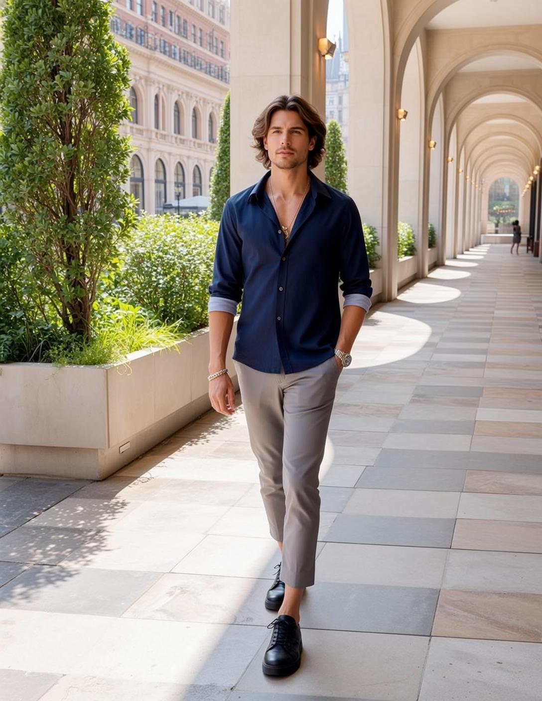Young Medium Length Brown Wavy Hair Tanned