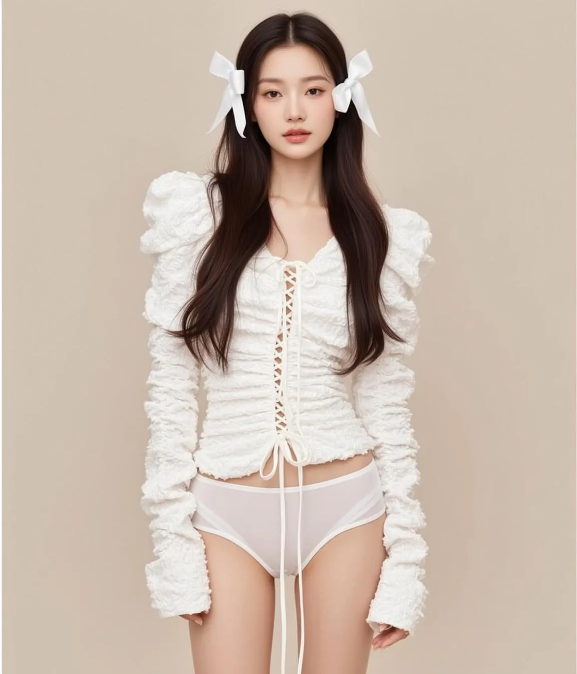 White Ruched Top Studio