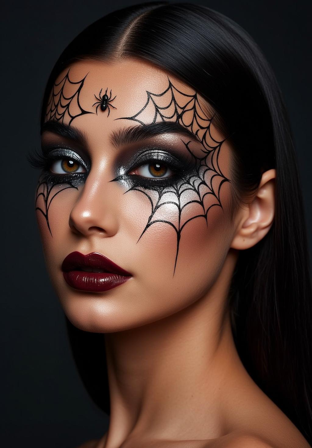 Halloween Makeup Young Long Straight Black Tan